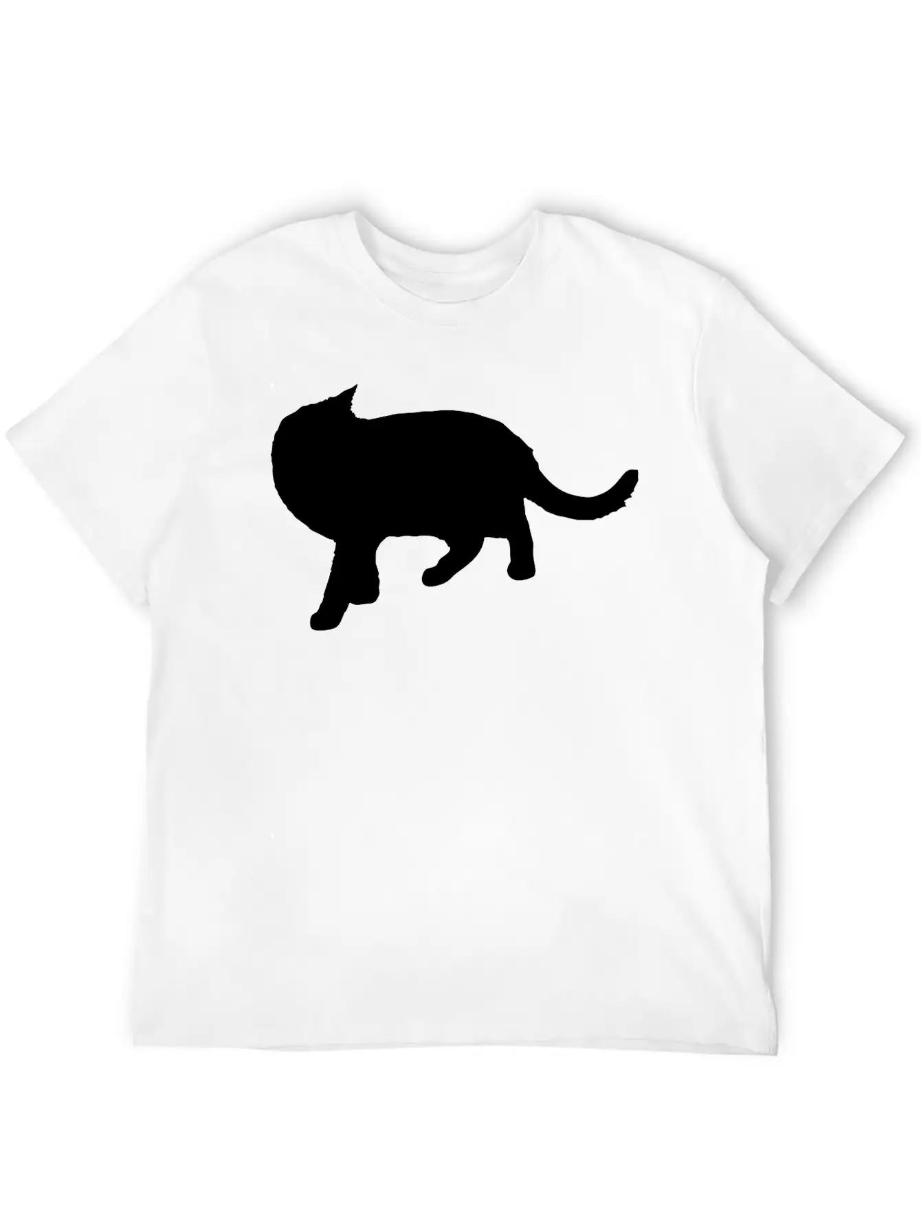 Vector Cat Silhouette Basic Graphic T-Shirt ¨C Daily Comfort In Soft Cotton