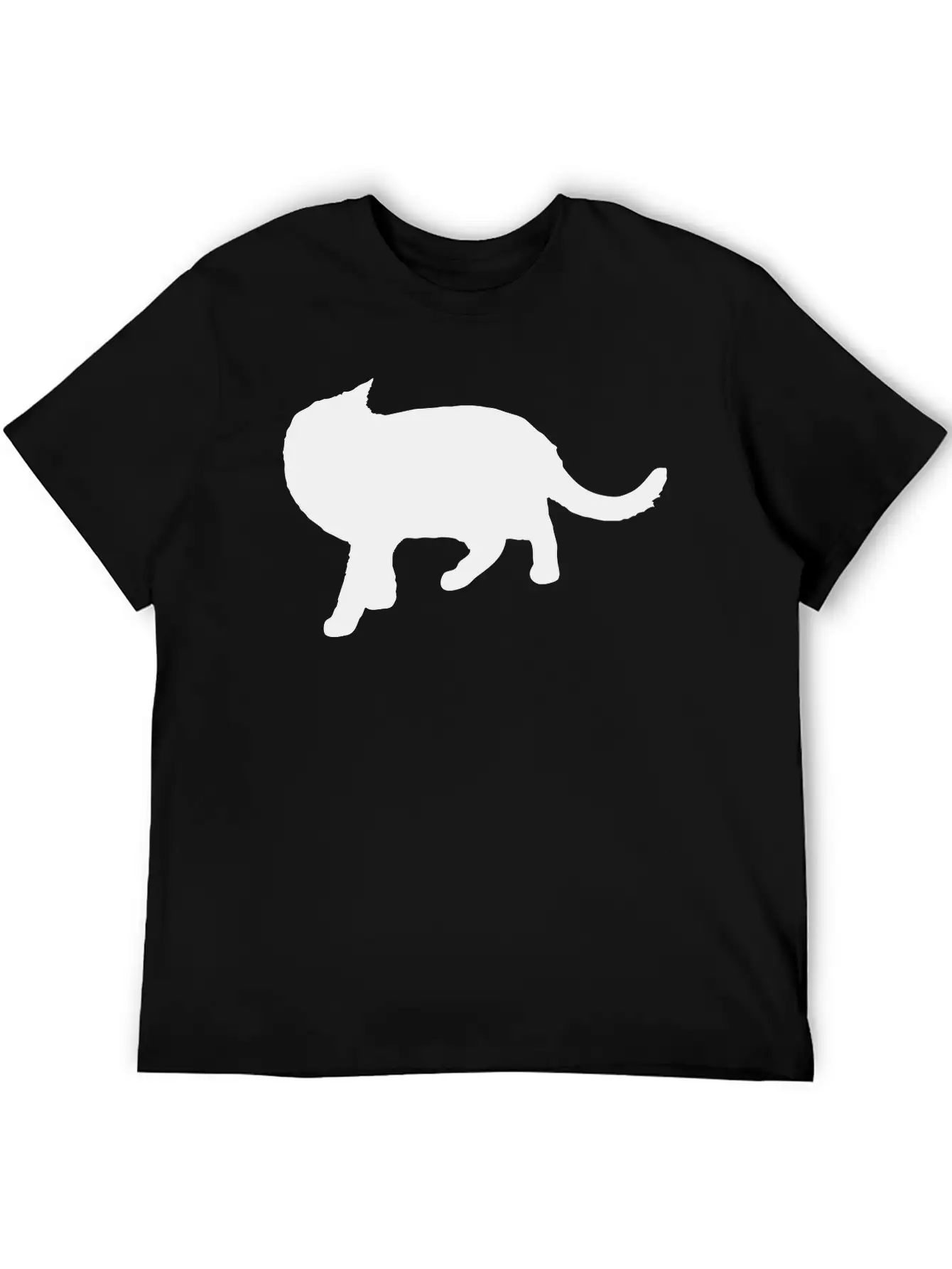 Vector Cat Silhouette Basic Graphic T-Shirt ¨C Daily Comfort In Soft Cotton
