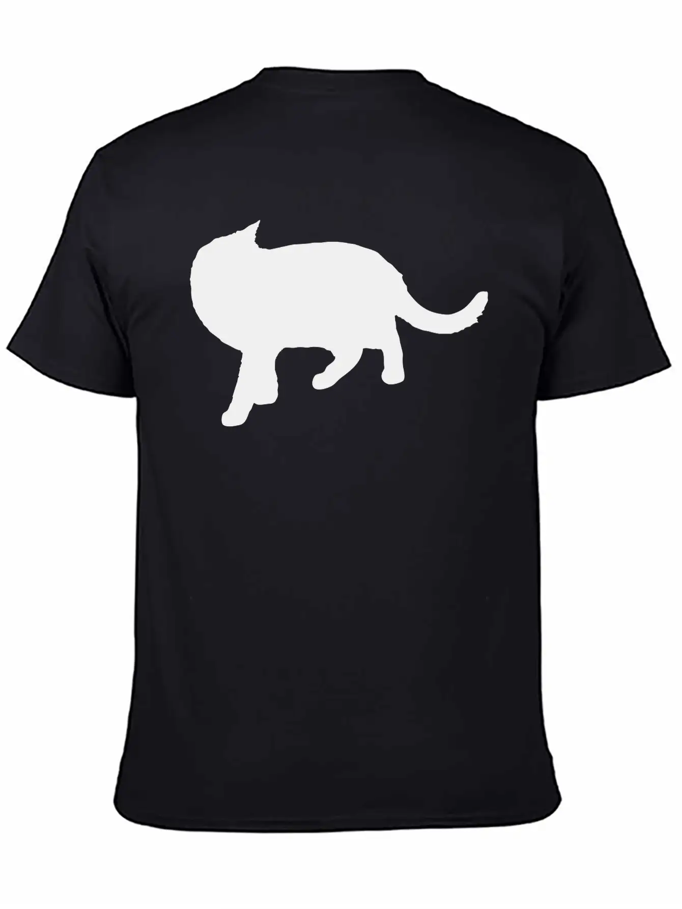 Vector Cat Silhouette Basic Graphic T-Shirt ¨C Daily Comfort In Soft Cotton