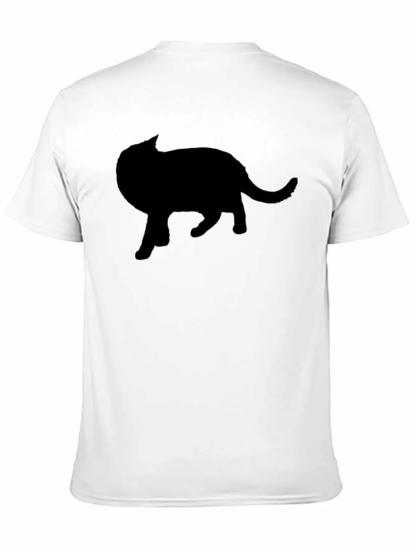 Vector Cat Silhouette Basic Graphic T-Shirt ¨C Daily Comfort In Soft Cotton