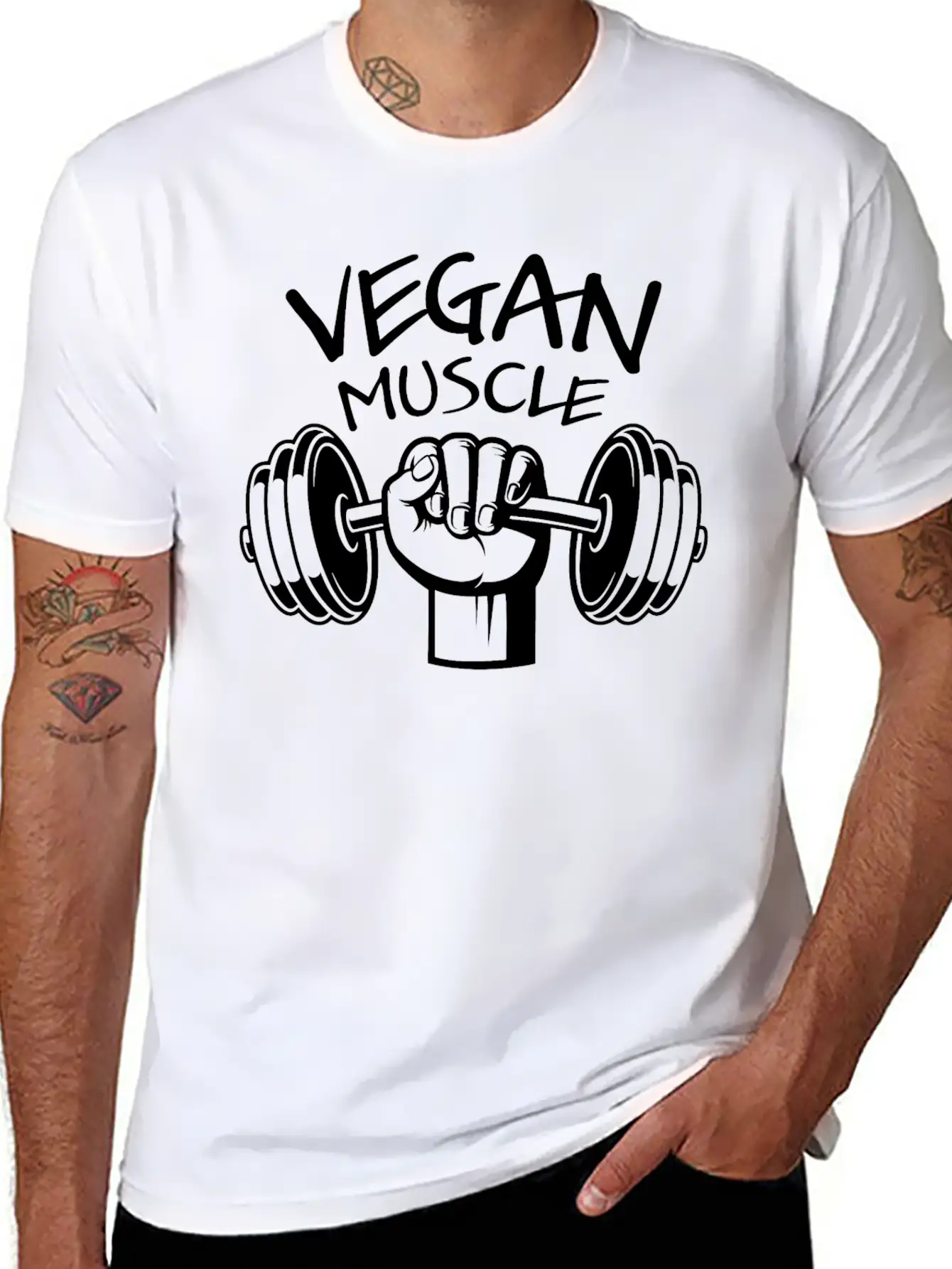 Vegan Muscle Nutrition Plant Vegetable Gift Essential Cotton Tee For Daily Outfits ¨C Unisex Style