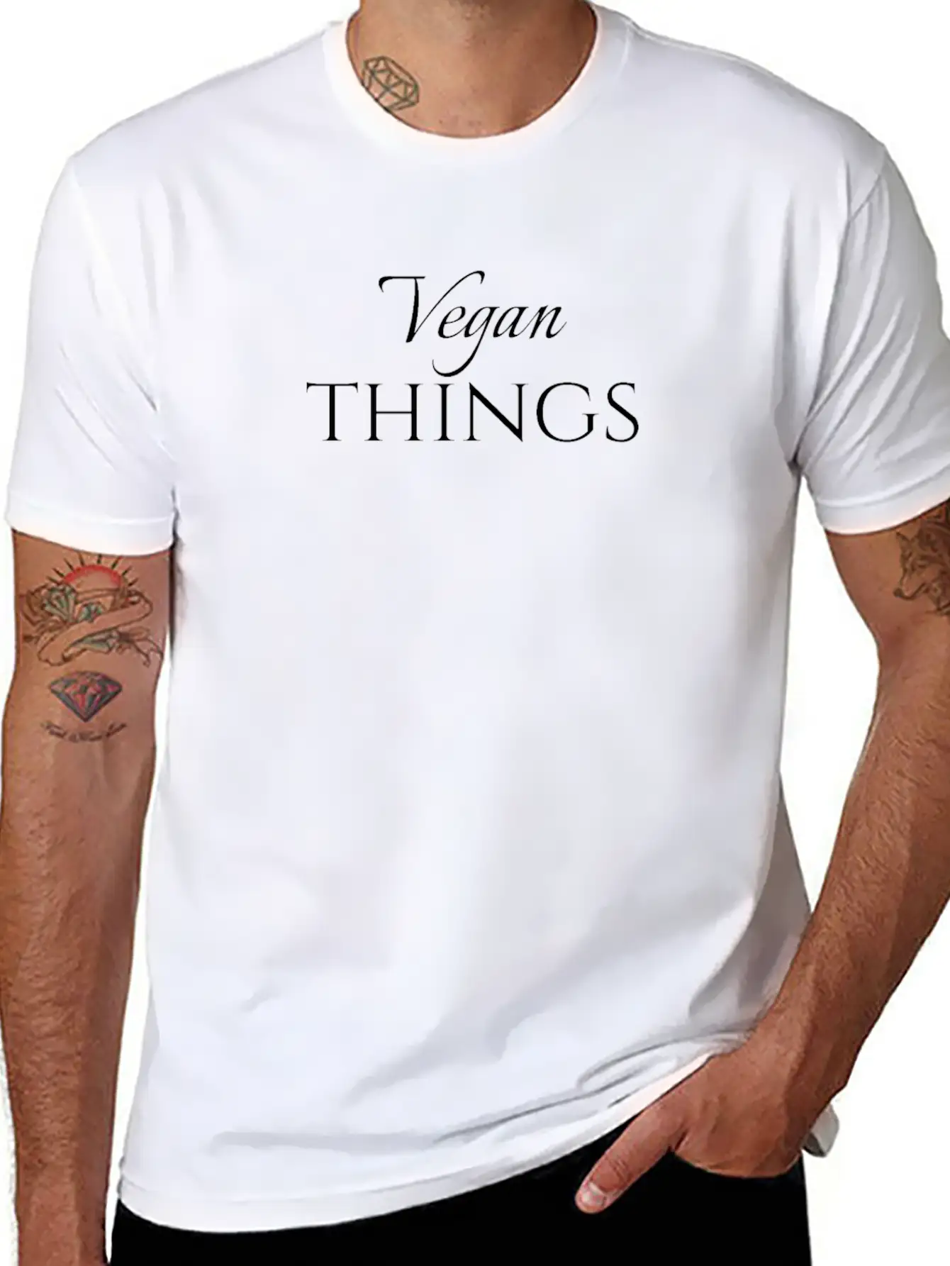 Vegan Things, Vegan Quote, Veganism, Veggie Basic Graphic T-Shirt ¨C Daily Comfort In Soft Cotton