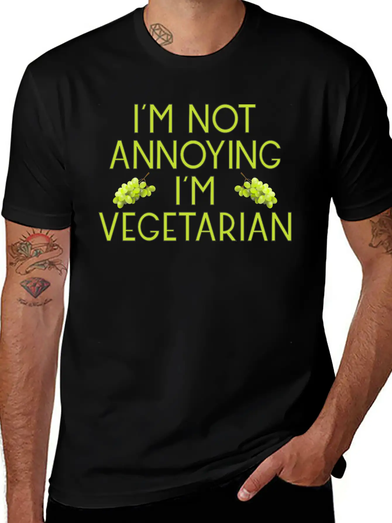 Vegetarian Vegan Veggie Weintrauben Grapes8 Unisex Casual T-Shirt ¨C Clean Design For Daily Comfort