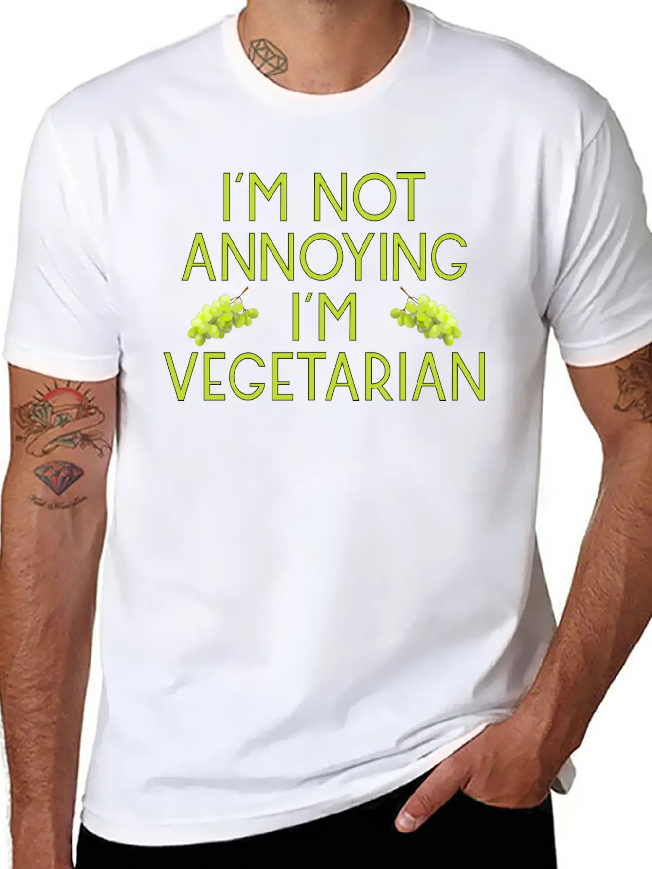Vegetarian Vegan Veggie Weintrauben Grapes8 Unisex Casual T-Shirt ¨C Clean Design For Daily Comfort