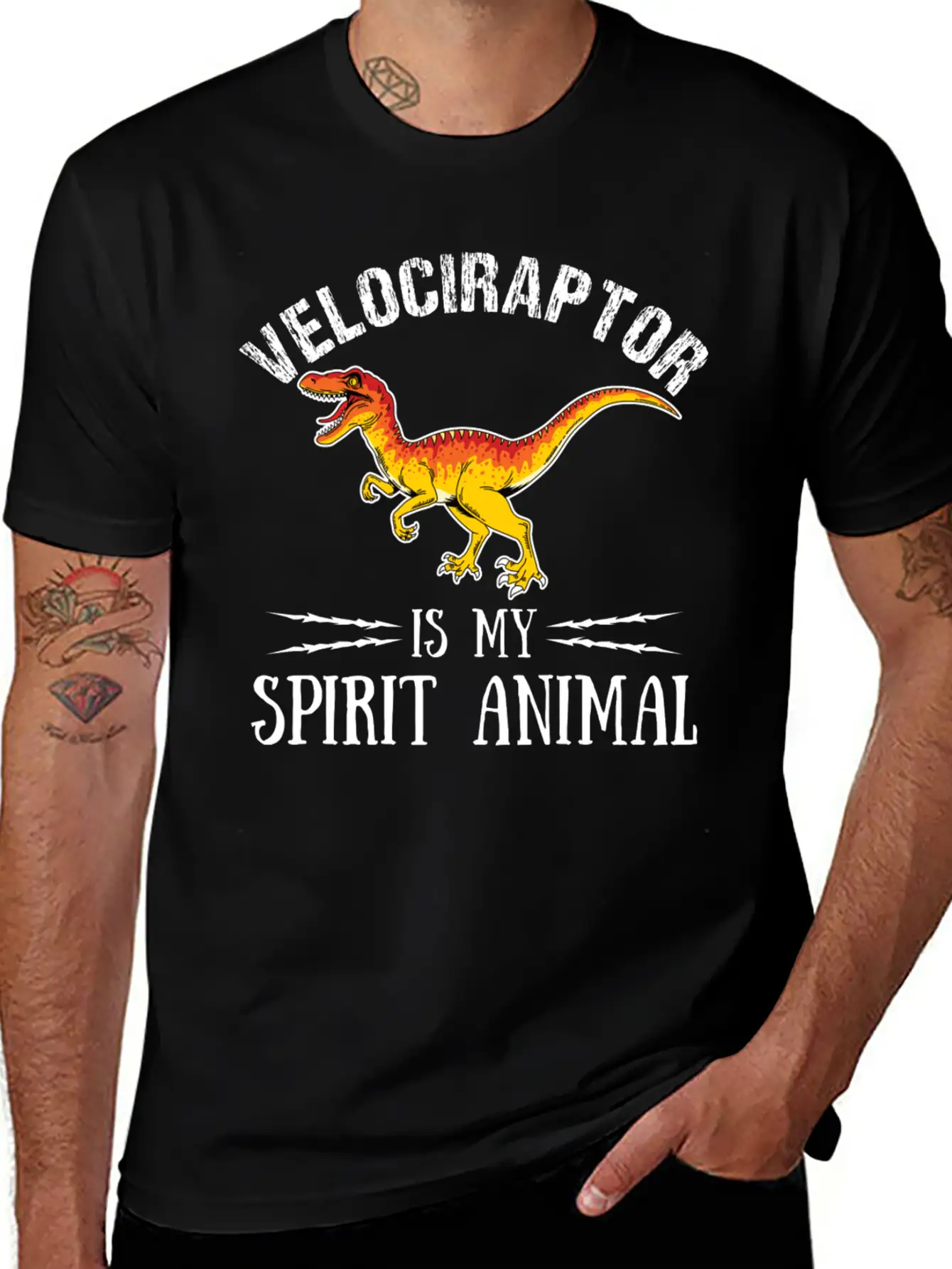 Velociraptor Is My Spirit Animal Palaeontologist Essential Cotton Tee For Daily Outfits ¨C Unisex Style