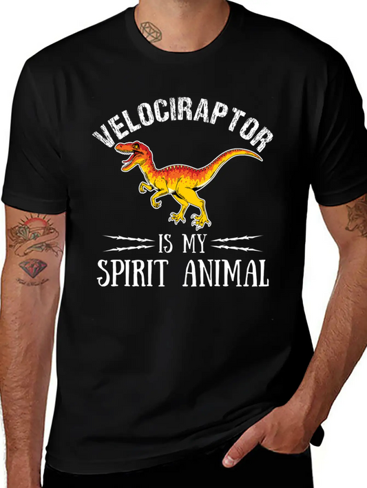 Velociraptor Is My Spirit Animal Palaeontologist Essential Cotton Tee For Daily Outfits ¨C Unisex Style
