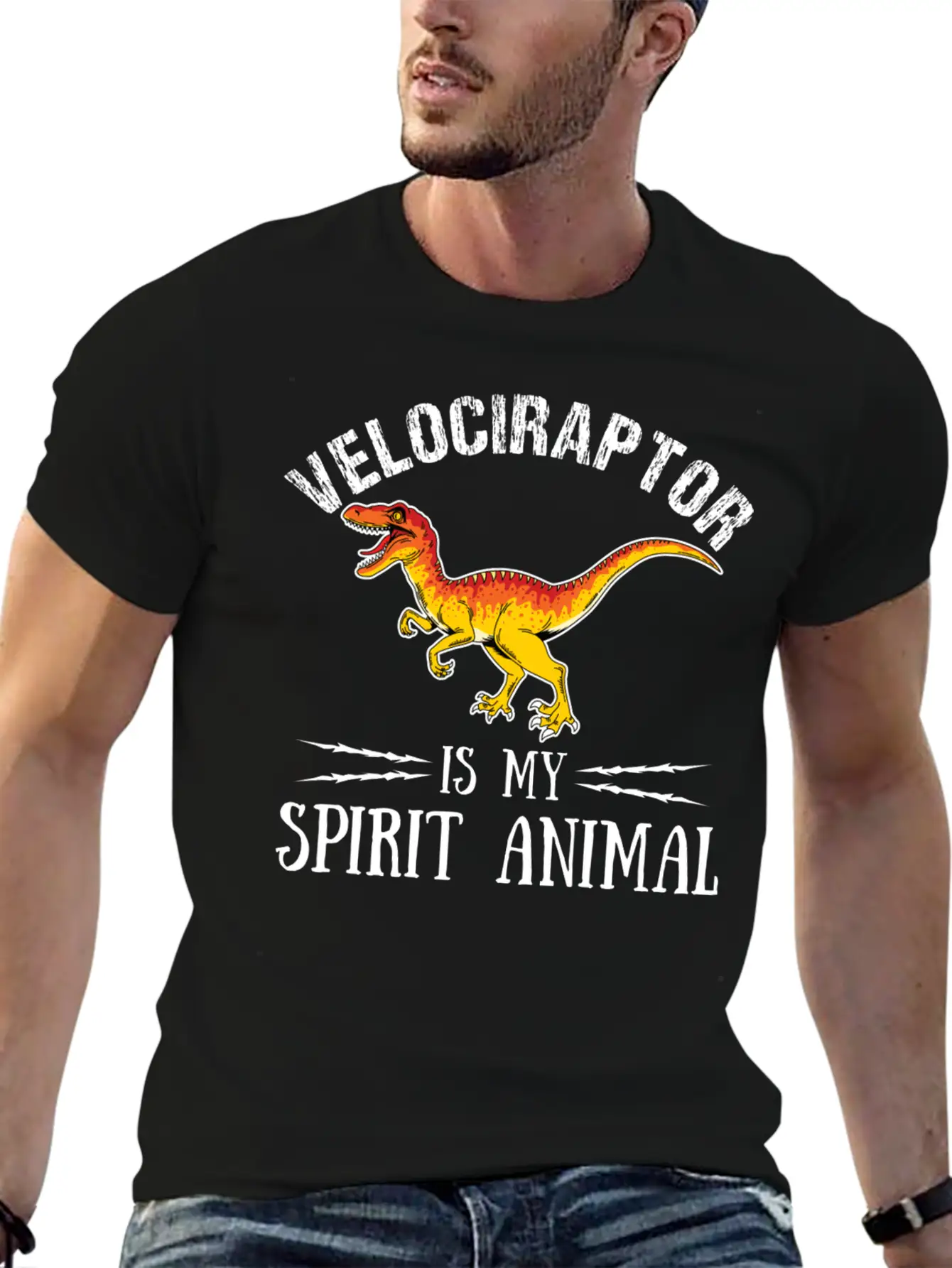 Velociraptor Is My Spirit Animal Palaeontologist Essential Cotton Tee For Daily Outfits ¨C Unisex Style