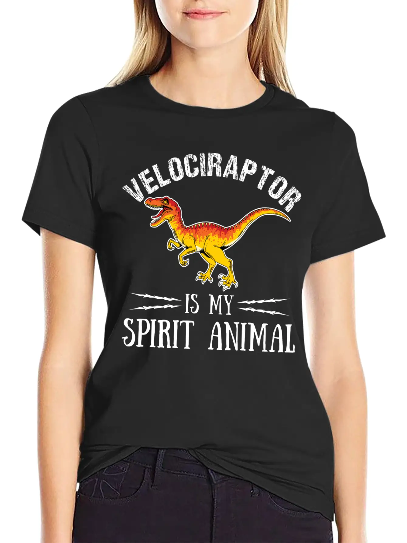 Velociraptor Is My Spirit Animal Palaeontologist Essential Cotton Tee For Daily Outfits ¨C Unisex Style