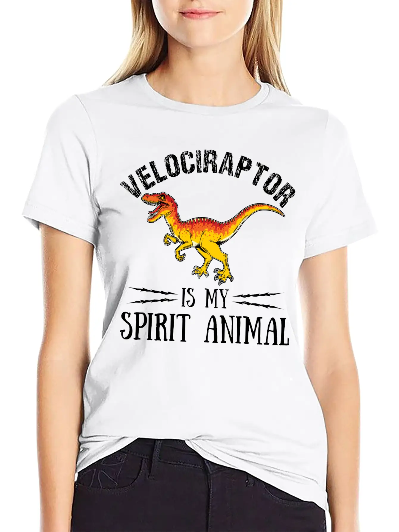 Velociraptor Is My Spirit Animal Palaeontologist Essential Cotton Tee For Daily Outfits ¨C Unisex Style
