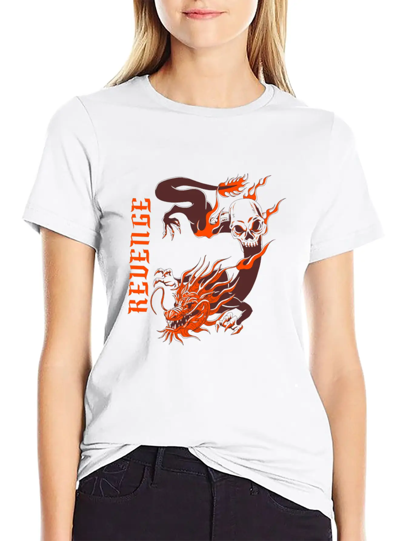 Vengeful Red Dragon Basic Graphic T-Shirt ¨C Daily Comfort In Soft Cotton