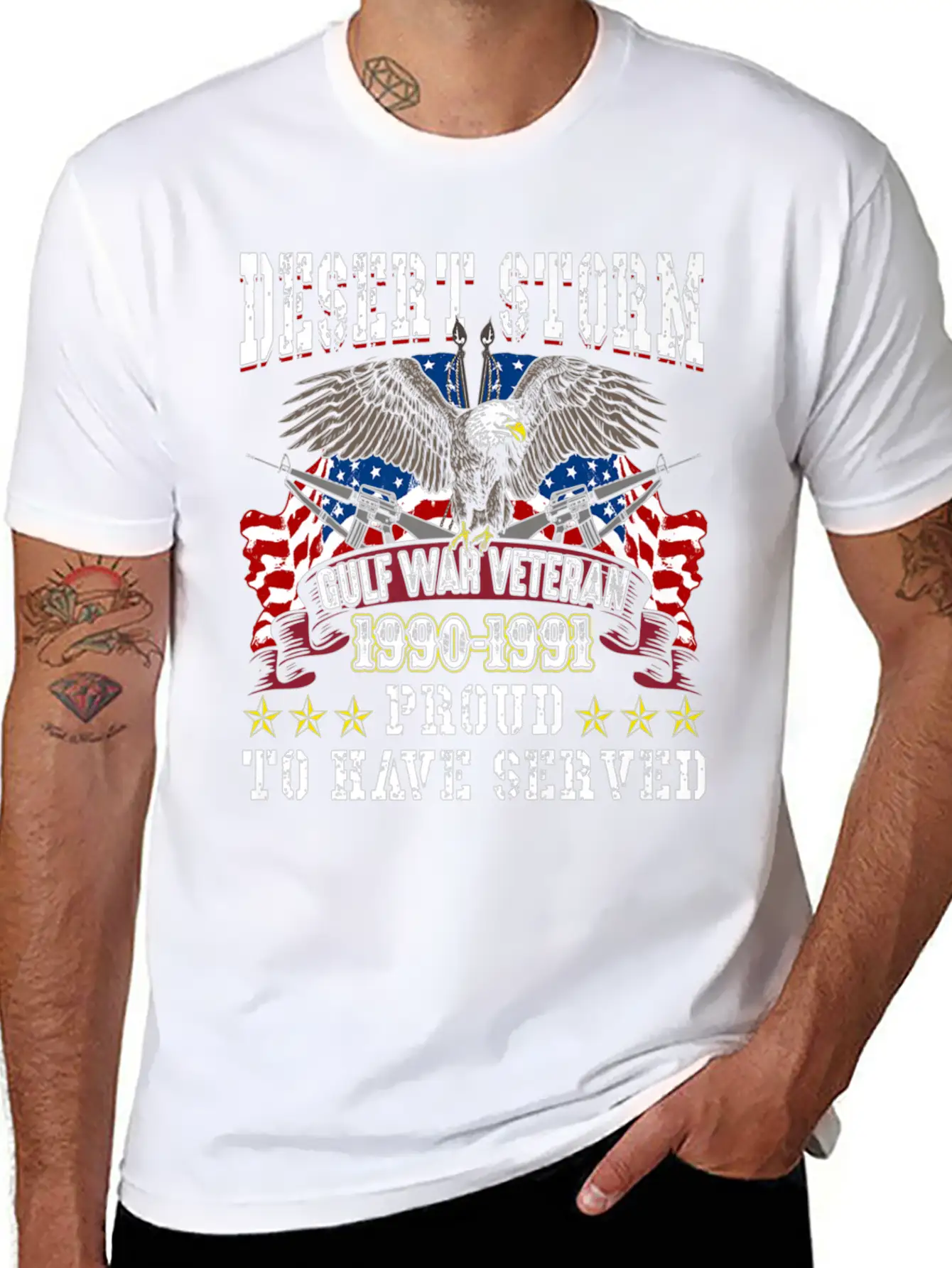 Veteran Gift-Desert Storm Veteran Design Desert St Basic Graphic T-Shirt ¨C Daily Comfort In Soft Cotton