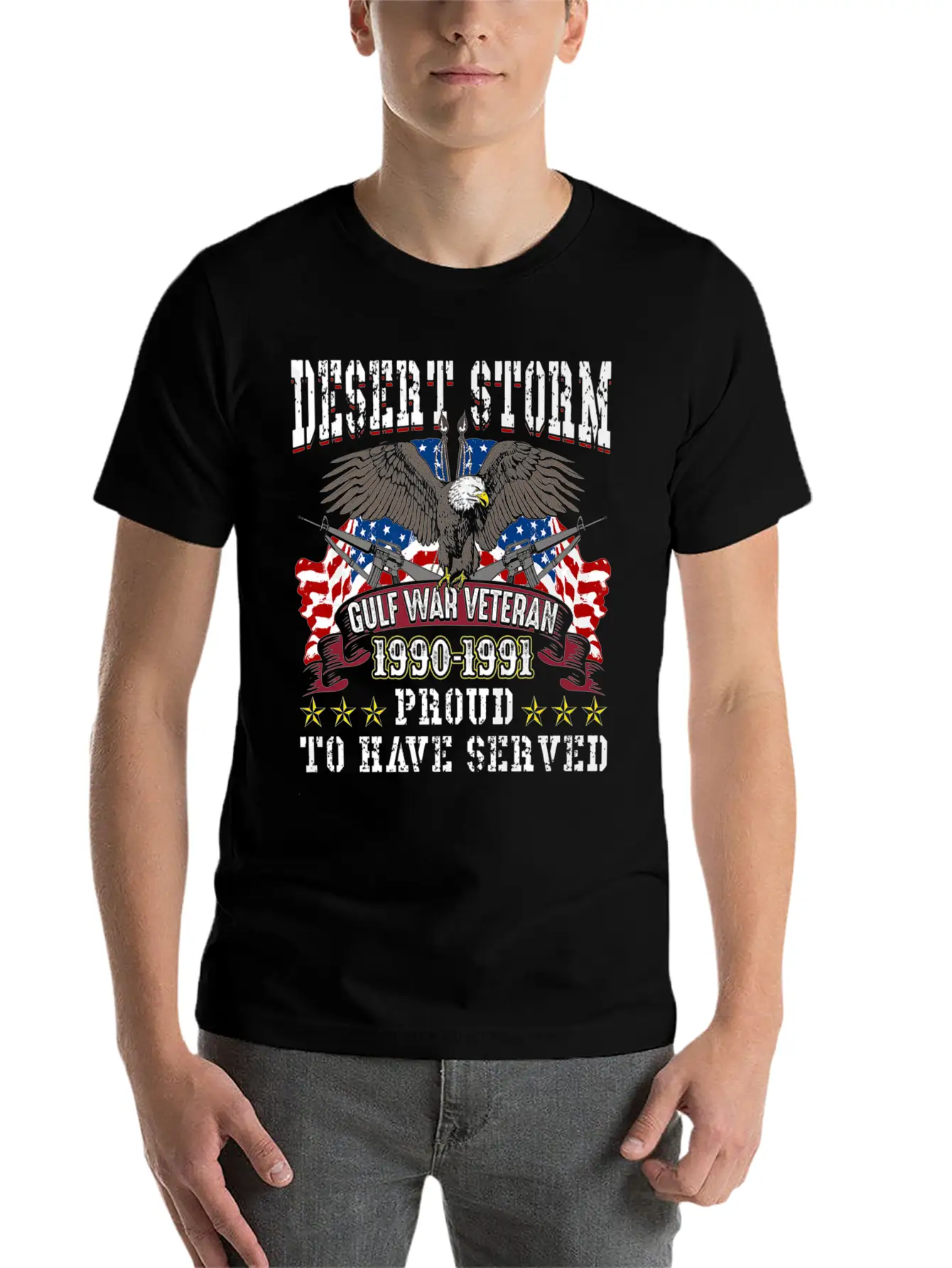 Veteran Gift-Desert Storm Veteran Design Desert St Basic Graphic T-Shirt ¨C Daily Comfort In Soft Cotton