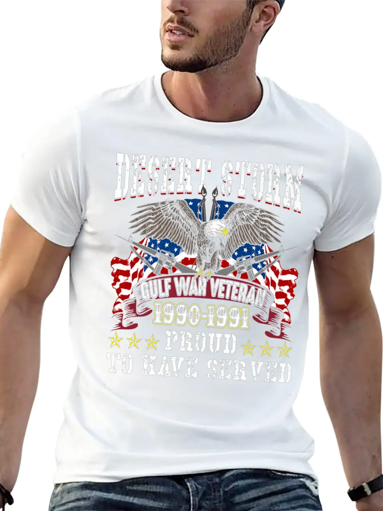 Veteran Gift-Desert Storm Veteran Design Desert St Basic Graphic T-Shirt ¨C Daily Comfort In Soft Cotton