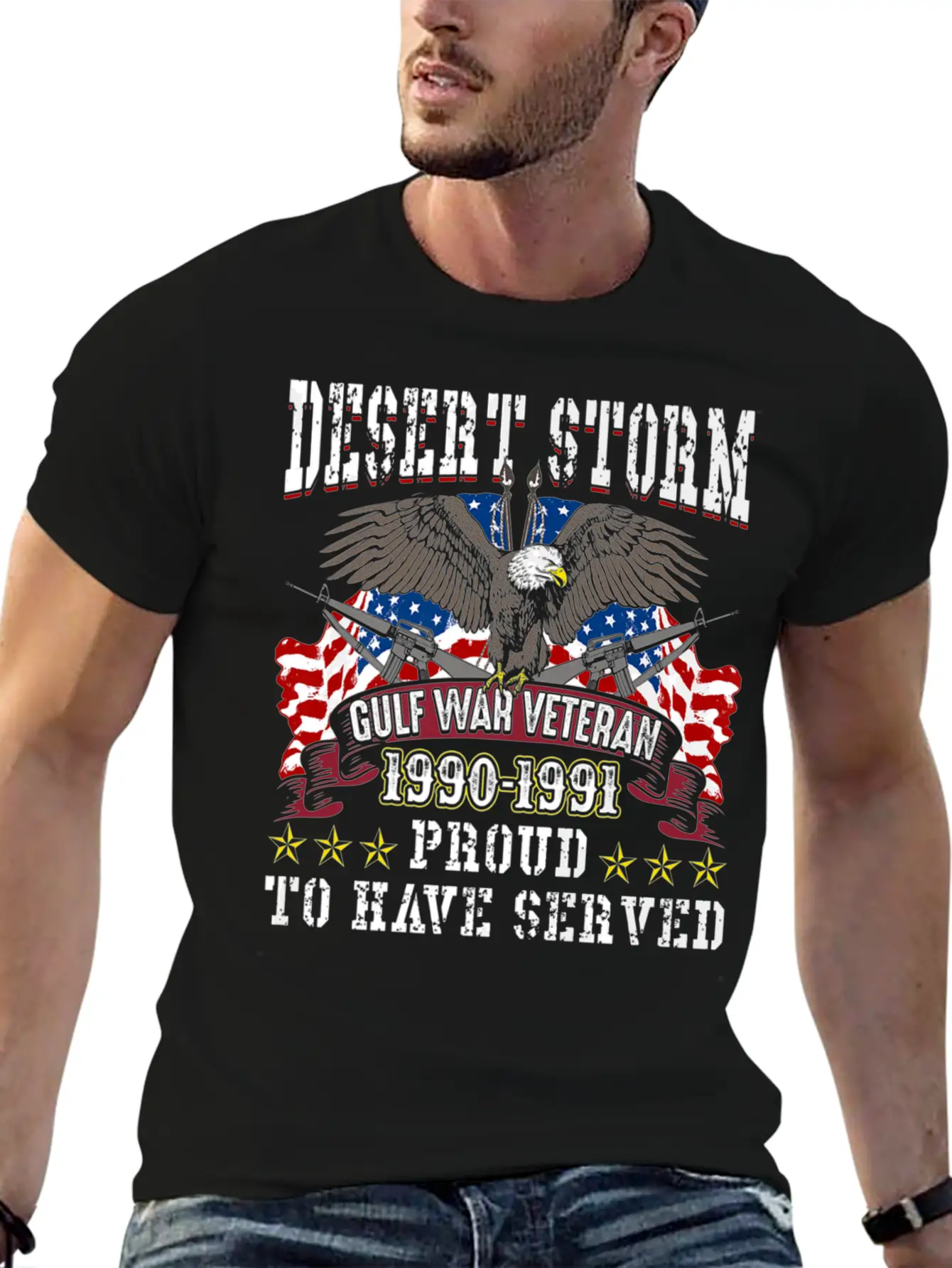 Veteran Gift-Desert Storm Veteran Design Desert St Basic Graphic T-Shirt ¨C Daily Comfort In Soft Cotton