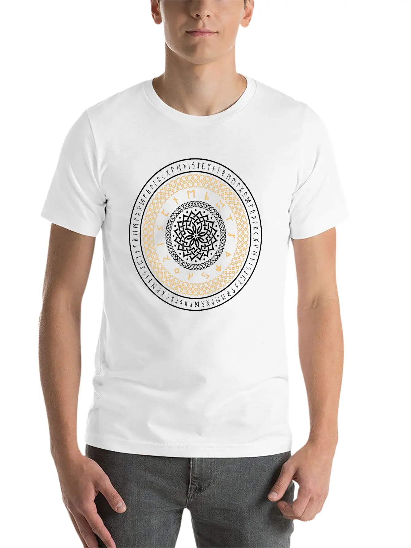 Viking Runes Circle Unisex Casual T-Shirt ¨C Clean Design For Daily Comfort