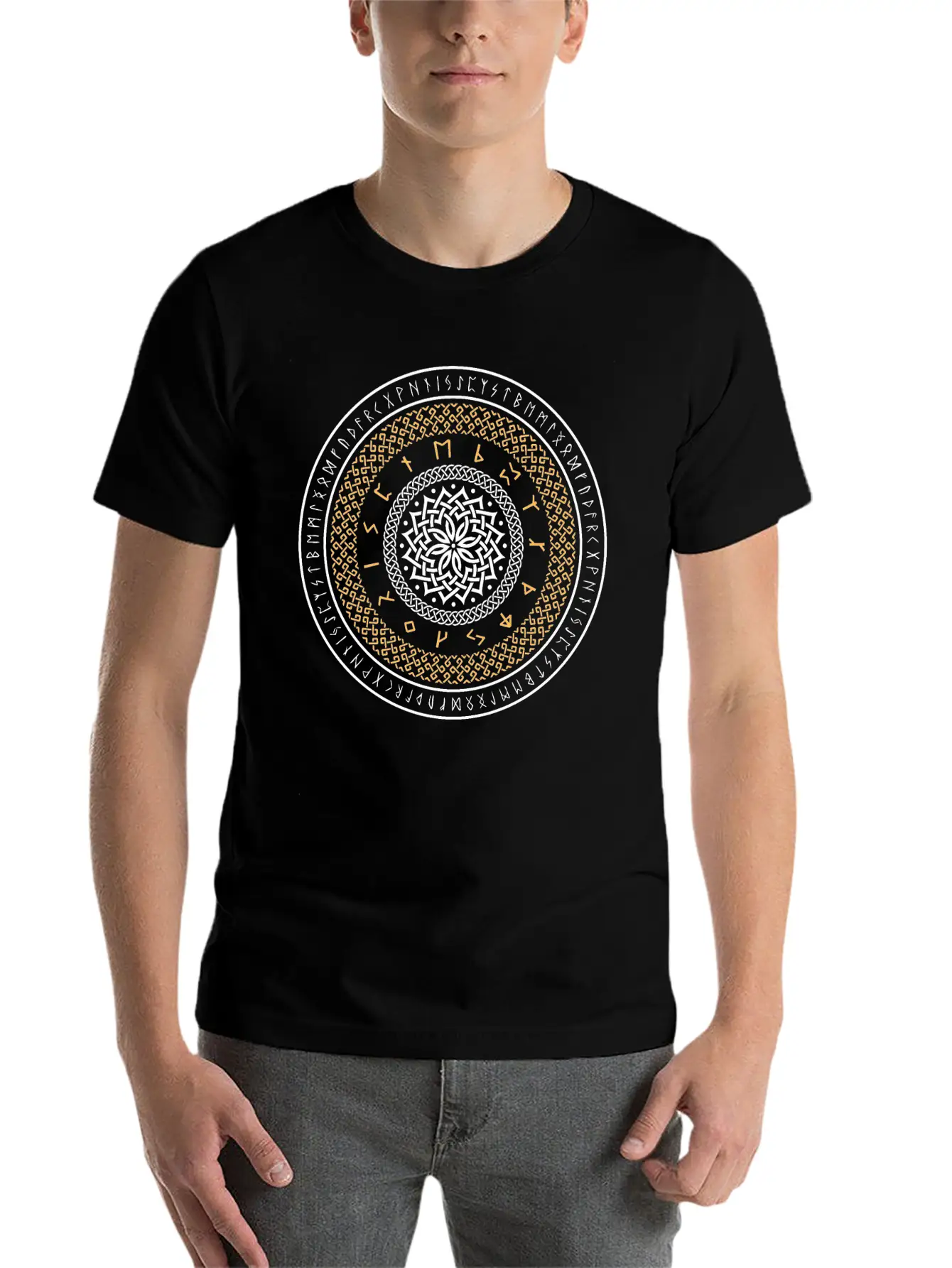 Viking Runes Circle Unisex Casual T-Shirt ¨C Clean Design For Daily Comfort
