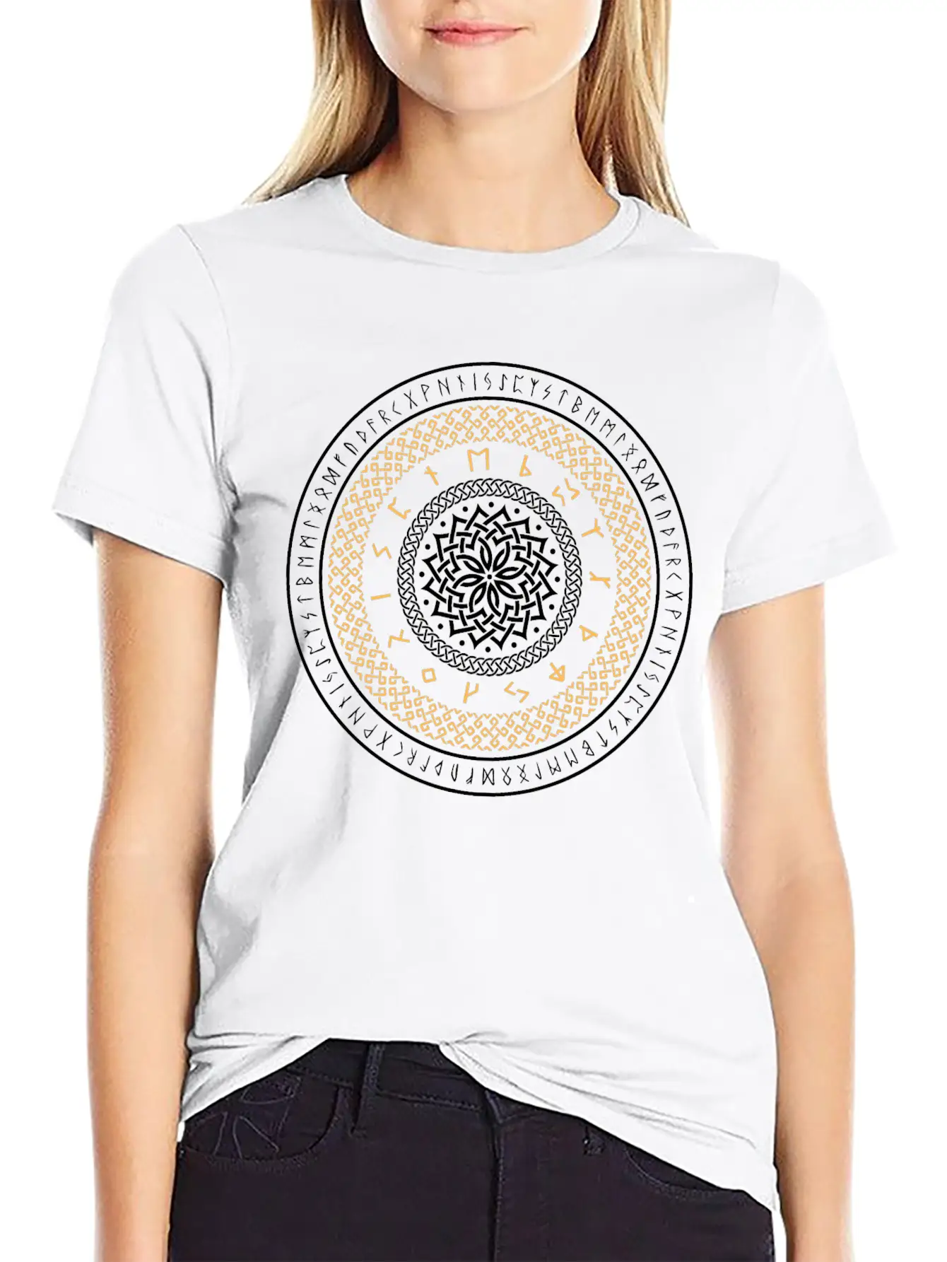 Viking Runes Circle Unisex Casual T-Shirt ¨C Clean Design For Daily Comfort