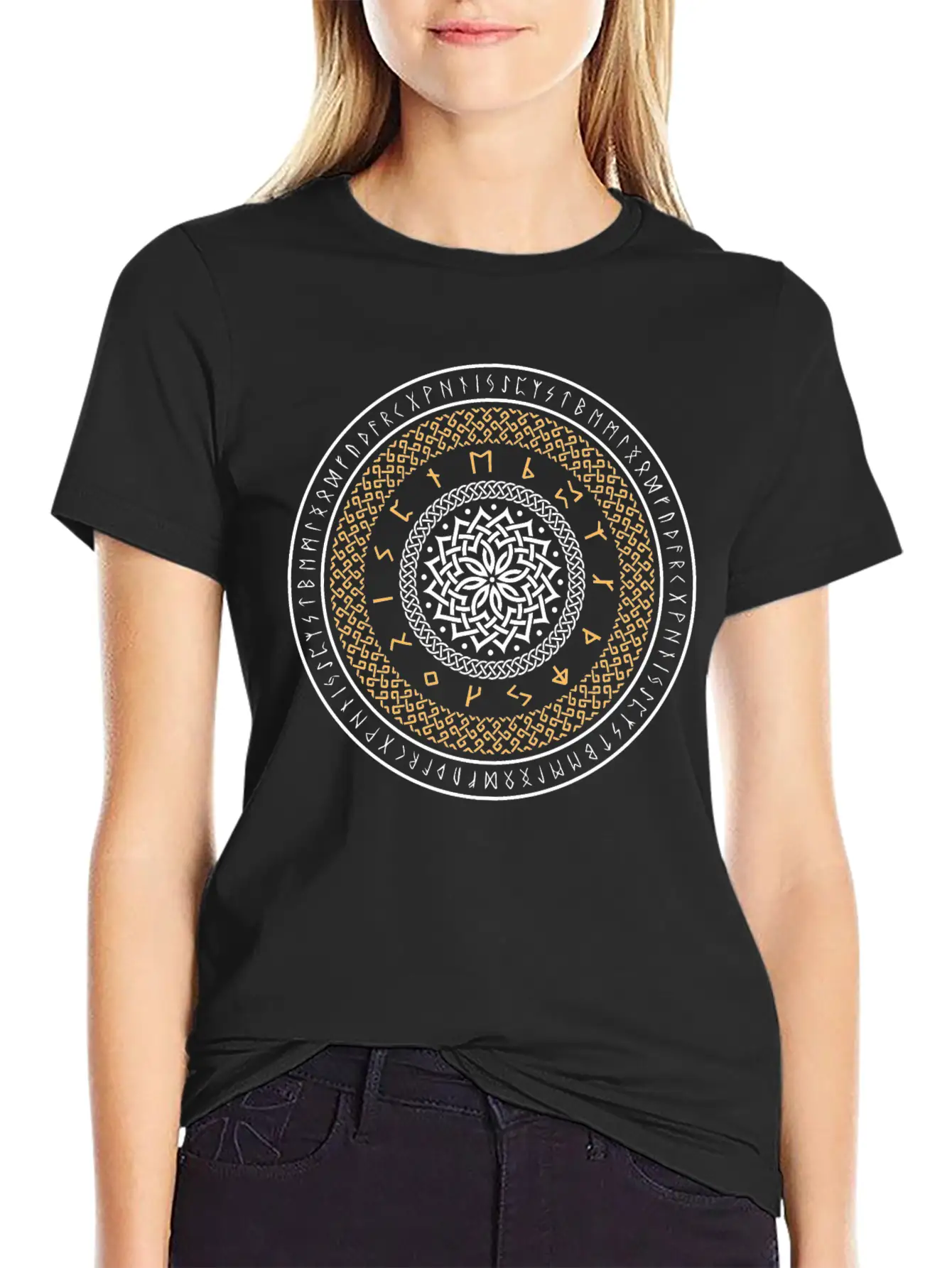 Viking Runes Circle Unisex Casual T-Shirt ¨C Clean Design For Daily Comfort