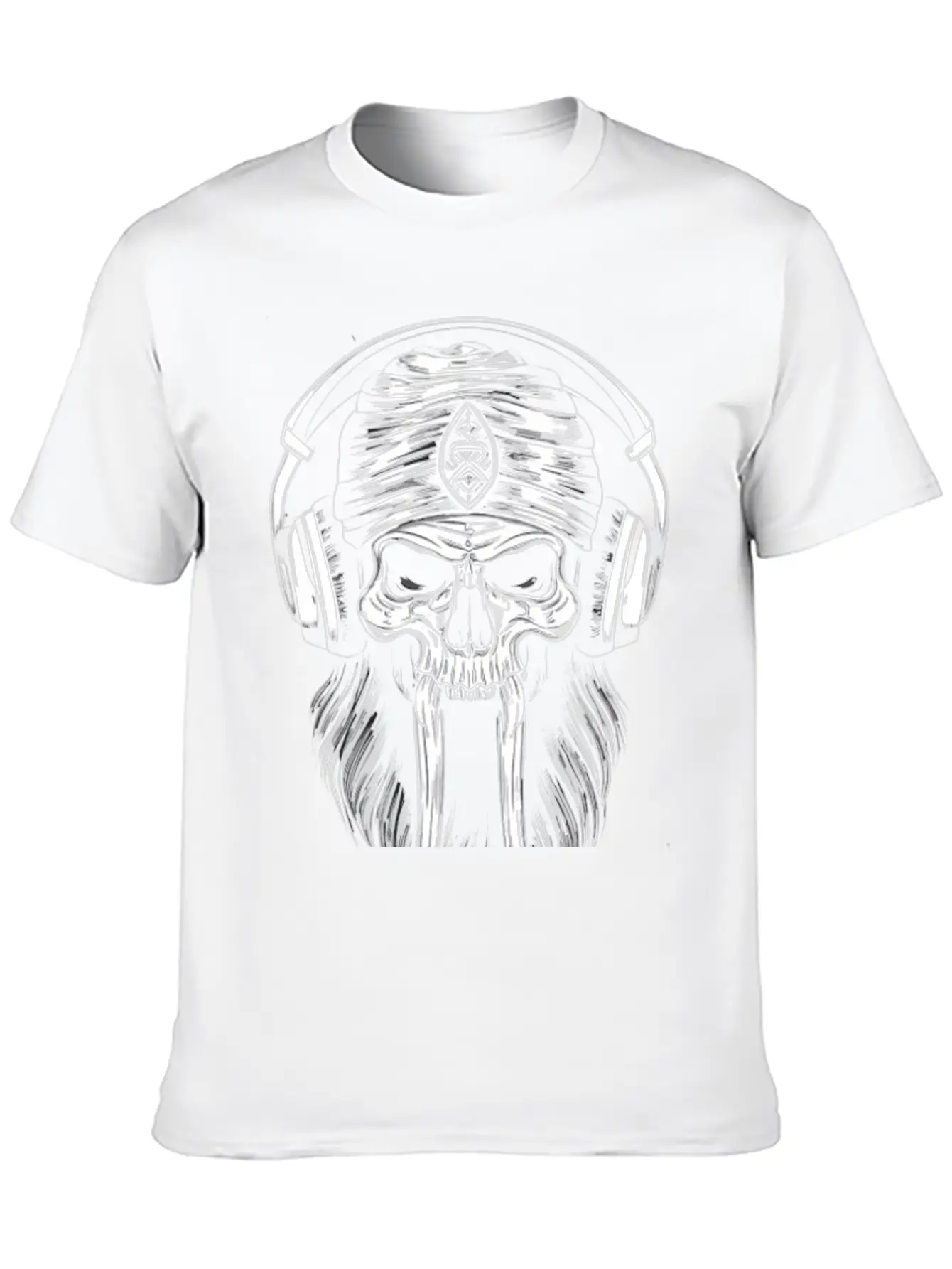 Viking Vintage Skull Beard With Headphone Basic Graphic T-Shirt ¨C Daily Comfort In Soft Cotton