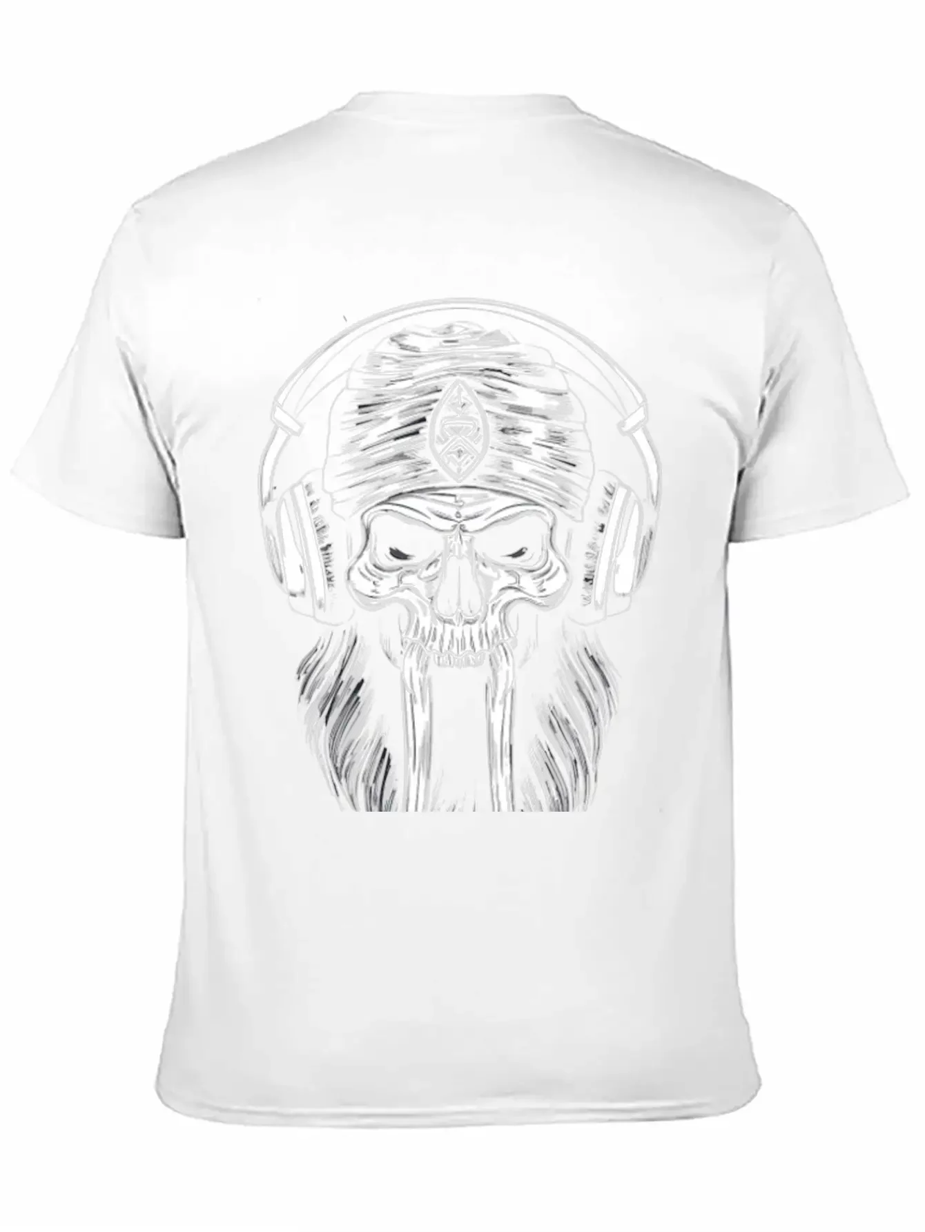 Viking Vintage Skull Beard With Headphone Basic Graphic T-Shirt ¨C Daily Comfort In Soft Cotton