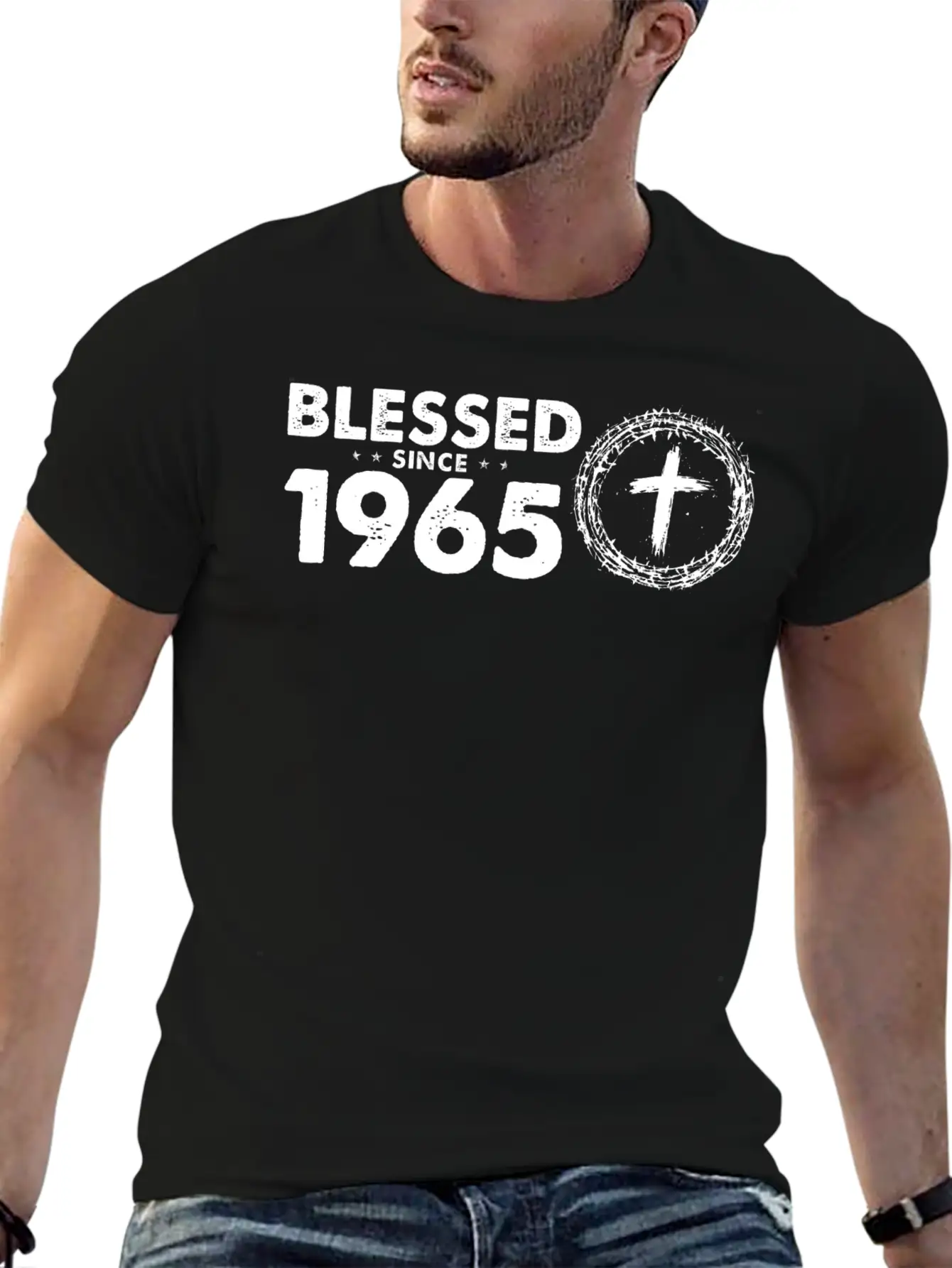 Vintage 59th Birthday - Blessed Since 1965 By Basic Graphic T-Shirt ¨C Daily Comfort In Soft Cotton
