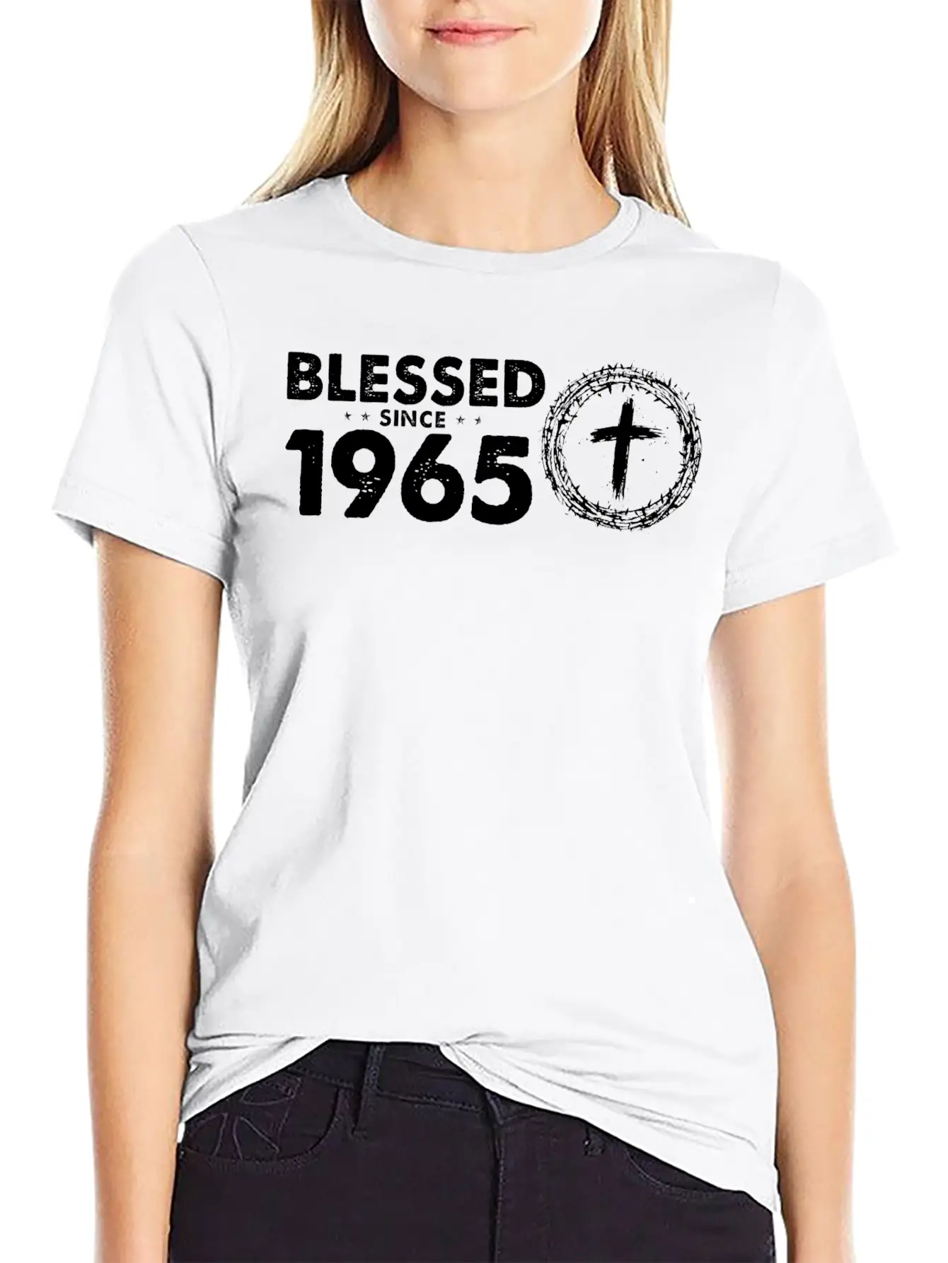 Vintage 59th Birthday - Blessed Since 1965 By Basic Graphic T-Shirt ¨C Daily Comfort In Soft Cotton