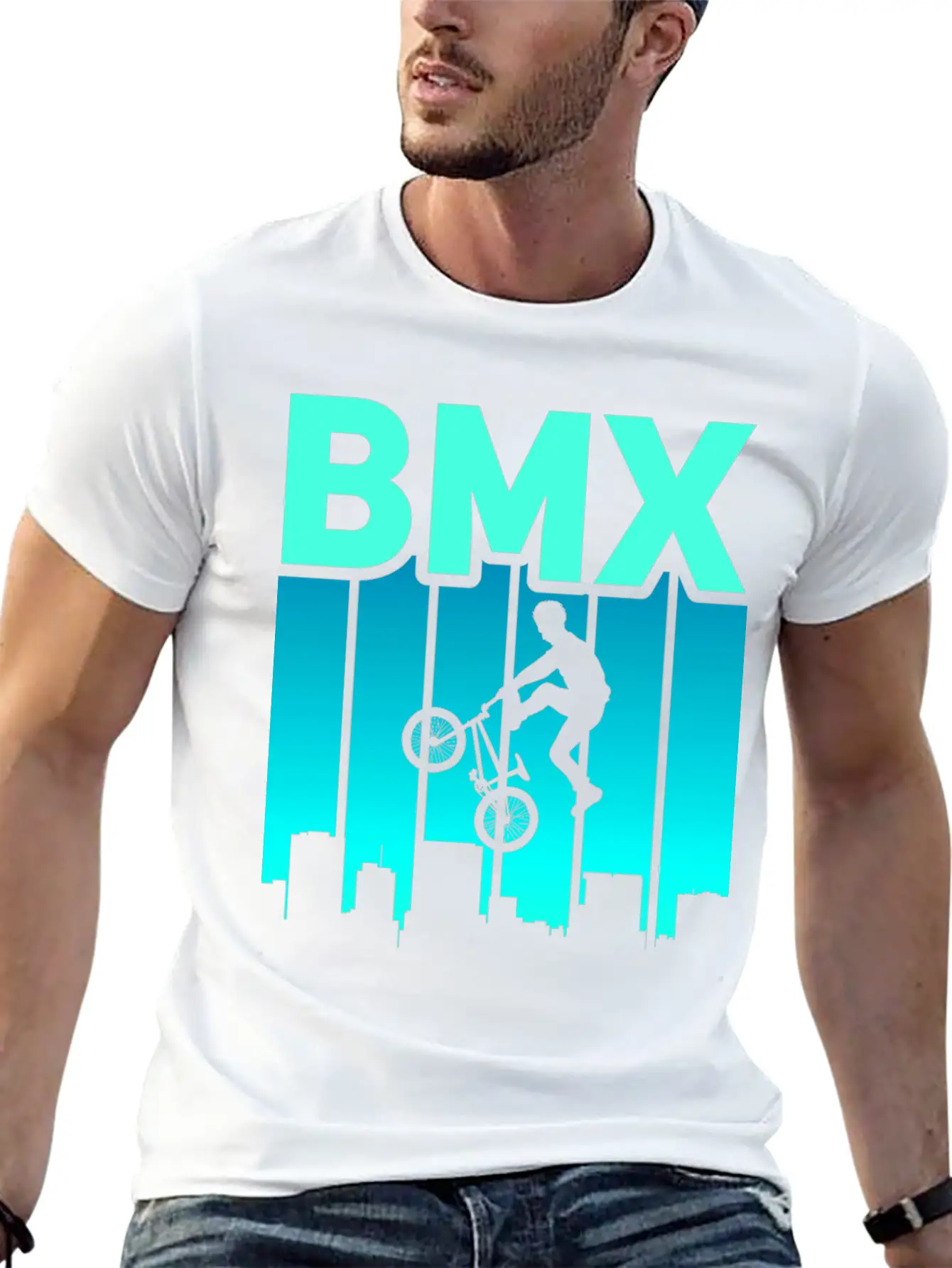 Vintage Bike Outfit, Bicycle Urban Freestyle BMX Essential Cotton Tee For Daily Outfits ¨C Unisex Style
