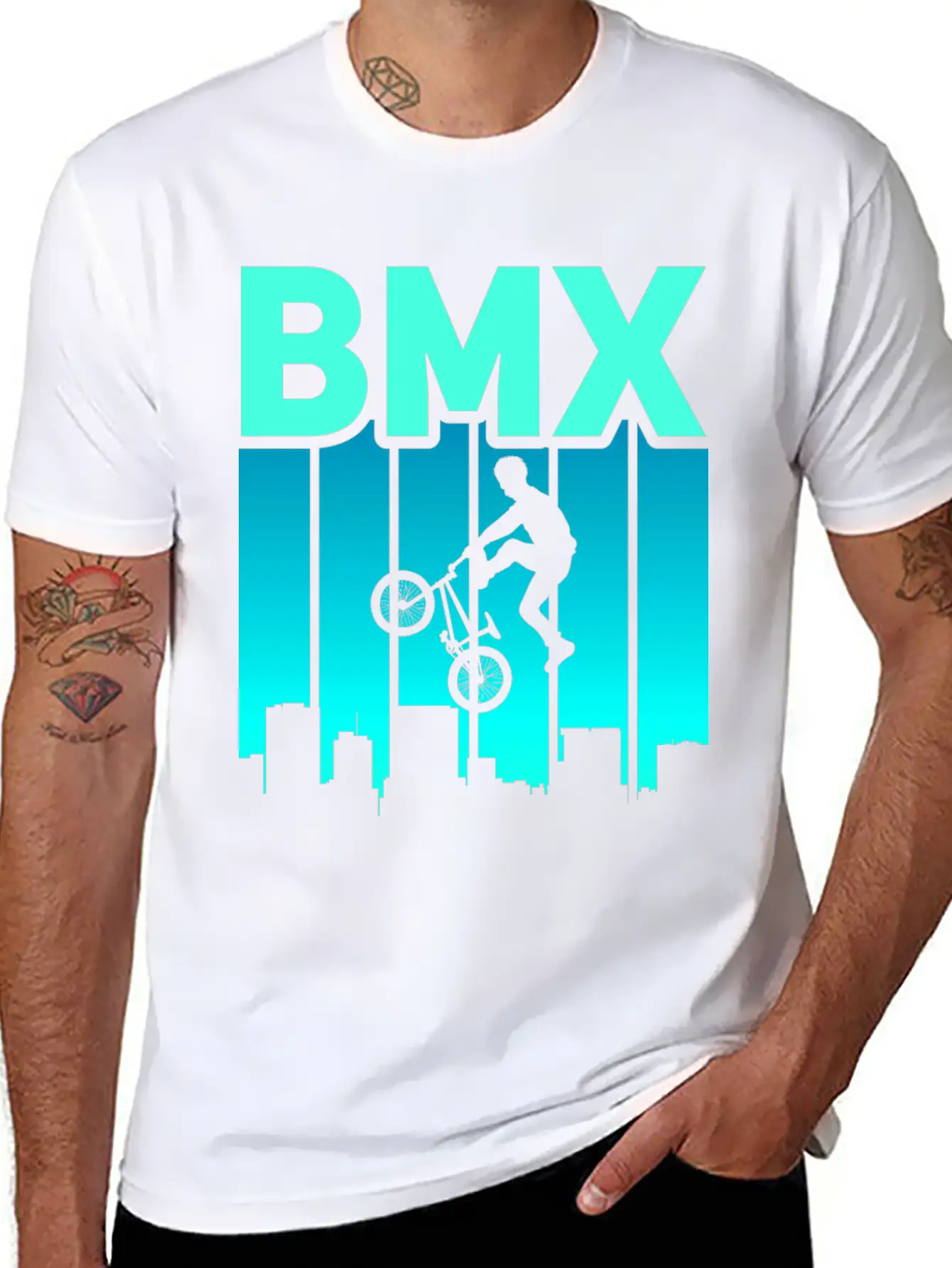 Vintage Bike Outfit, Bicycle Urban Freestyle BMX Essential Cotton Tee For Daily Outfits ¨C Unisex Style