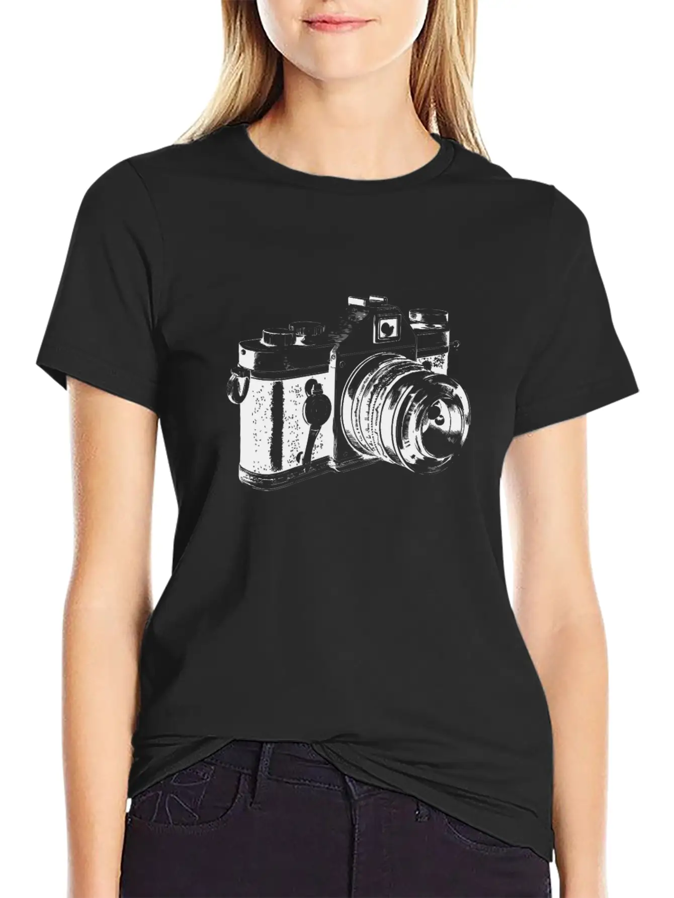 Vintage Camera Photography Essential Cotton Tee For Daily Outfits ¨C Unisex Style