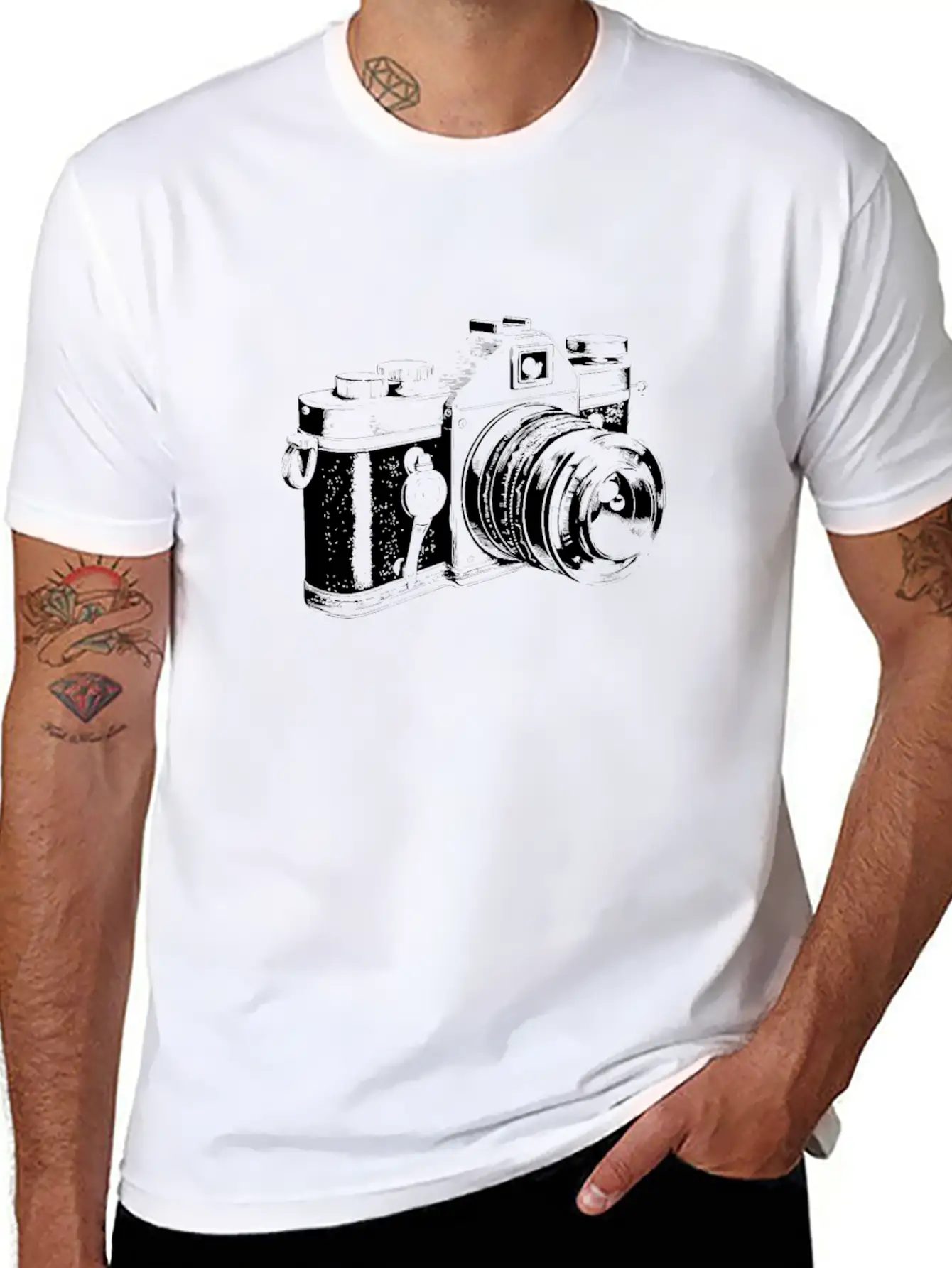 Vintage Camera Photography Essential Cotton Tee For Daily Outfits ¨C Unisex Style