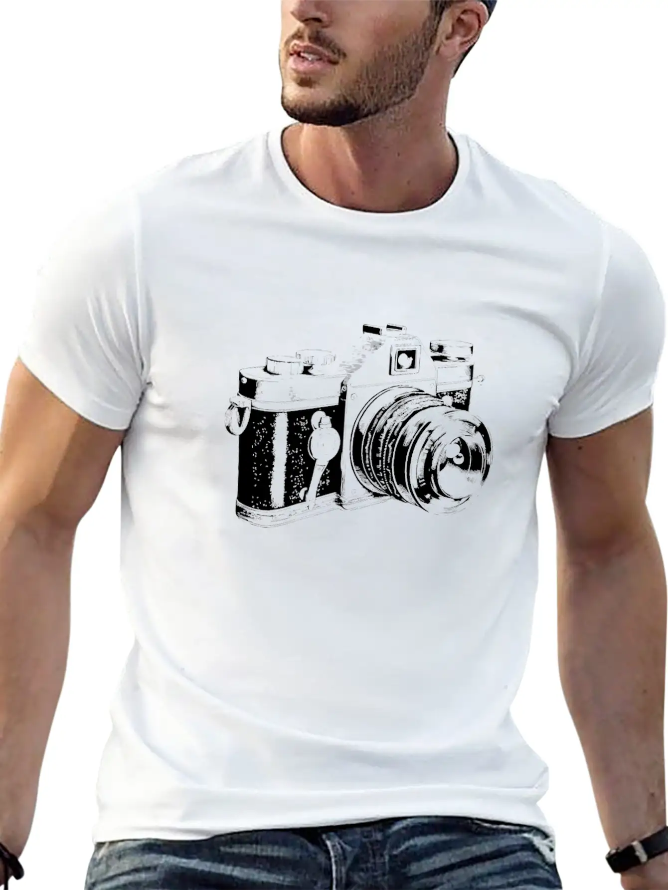 Vintage Camera Photography Essential Cotton Tee For Daily Outfits ¨C Unisex Style
