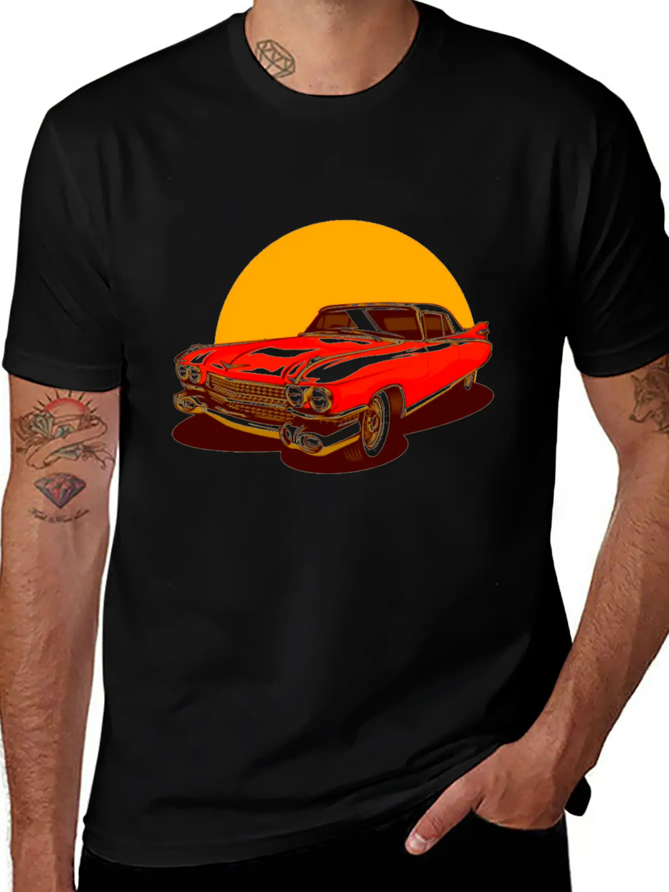 Vintage Classic Car Essential Cotton Tee For Daily Outfits ¨C Unisex Style