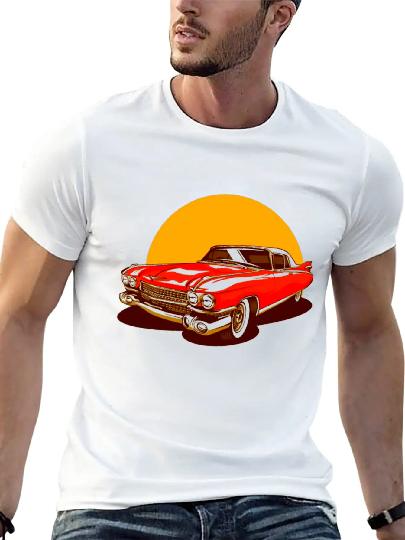 Vintage Classic Car Essential Cotton Tee For Daily Outfits ¨C Unisex Style