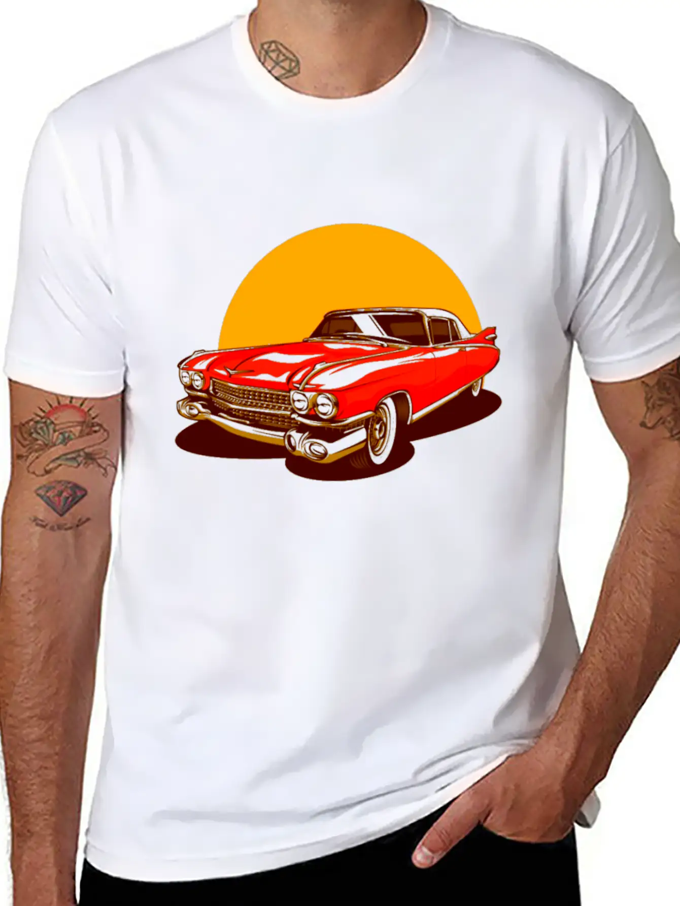 Vintage Classic Car Essential Cotton Tee For Daily Outfits ¨C Unisex Style
