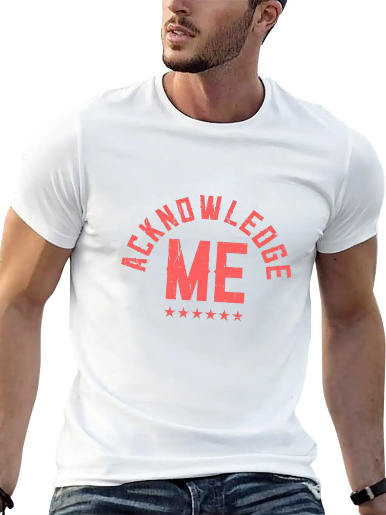 Vintage Design, Acknowledge Me, Sports Competition Basic Graphic T-Shirt ¨C Daily Comfort In Soft Cotton