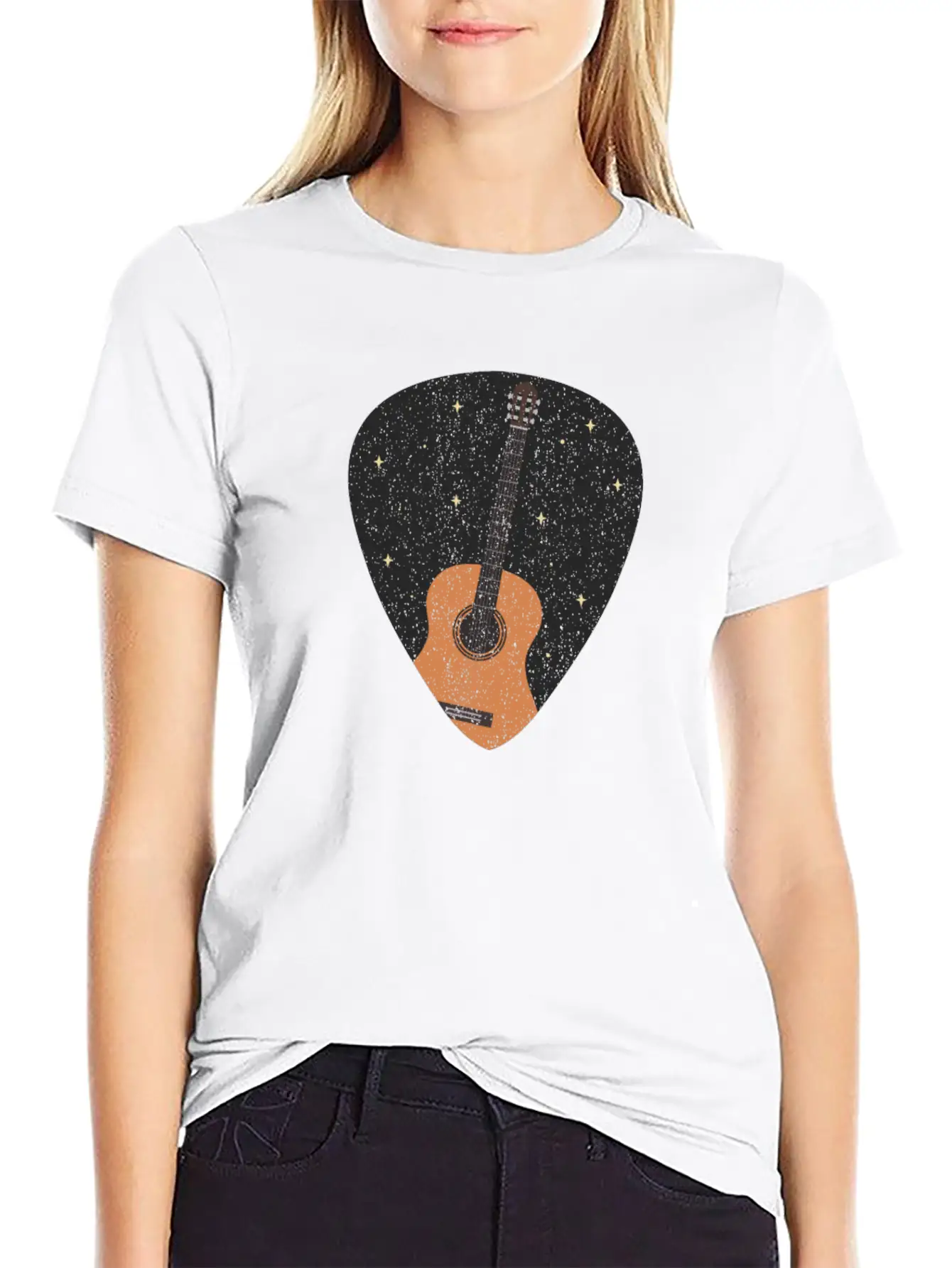 Vintage Music Guitar Pick String Instrument Gift Essential Cotton Tee For Daily Outfits ¨C Unisex Style