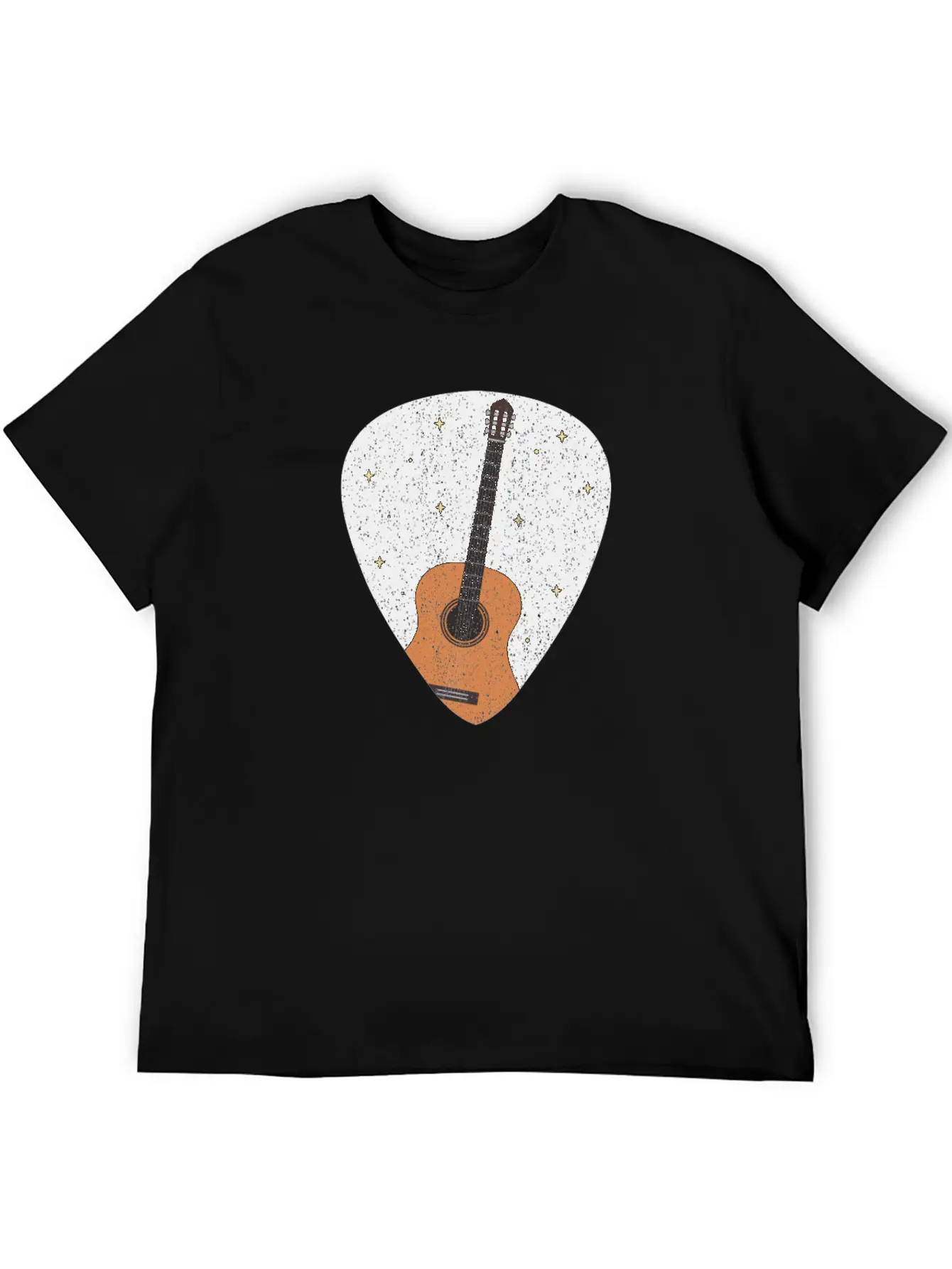 Vintage Music Guitar Pick String Instrument Gift Essential Cotton Tee For Daily Outfits ¨C Unisex Style