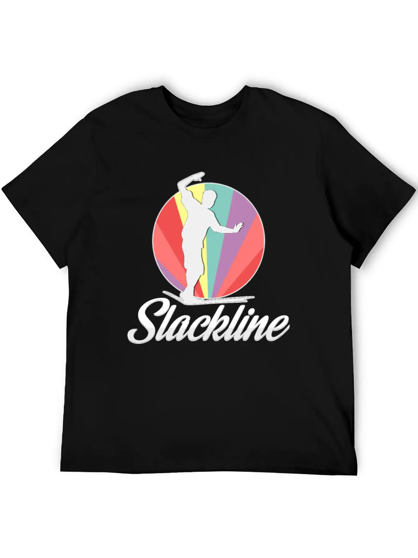 Vintage Retro Used Look Slackline Balancing Idea Unisex Casual T-Shirt ¨C Clean Design For Daily Comfort