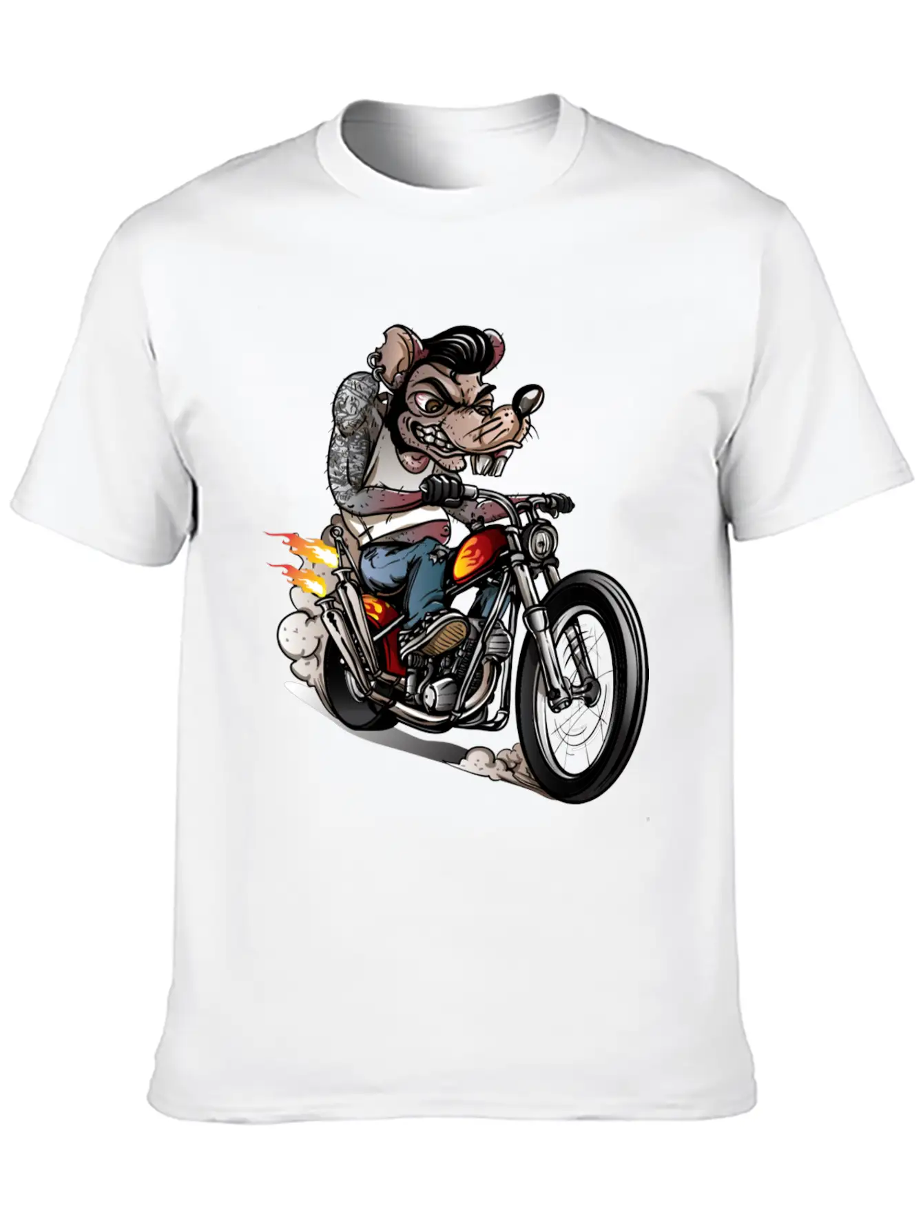 Vintage Rockabilly Skulls Riding Basic Graphic T-Shirt ¨C Daily Comfort In Soft Cotton