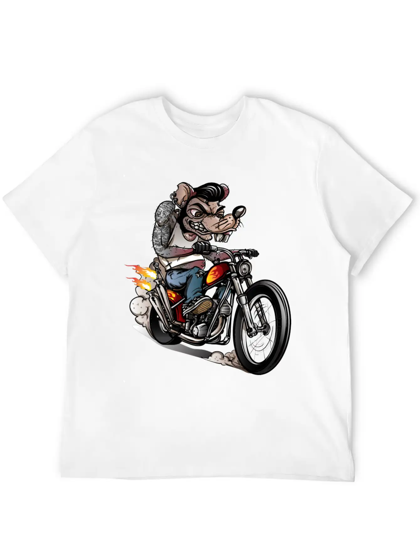 Vintage Rockabilly Skulls Riding Basic Graphic T-Shirt ¨C Daily Comfort In Soft Cotton