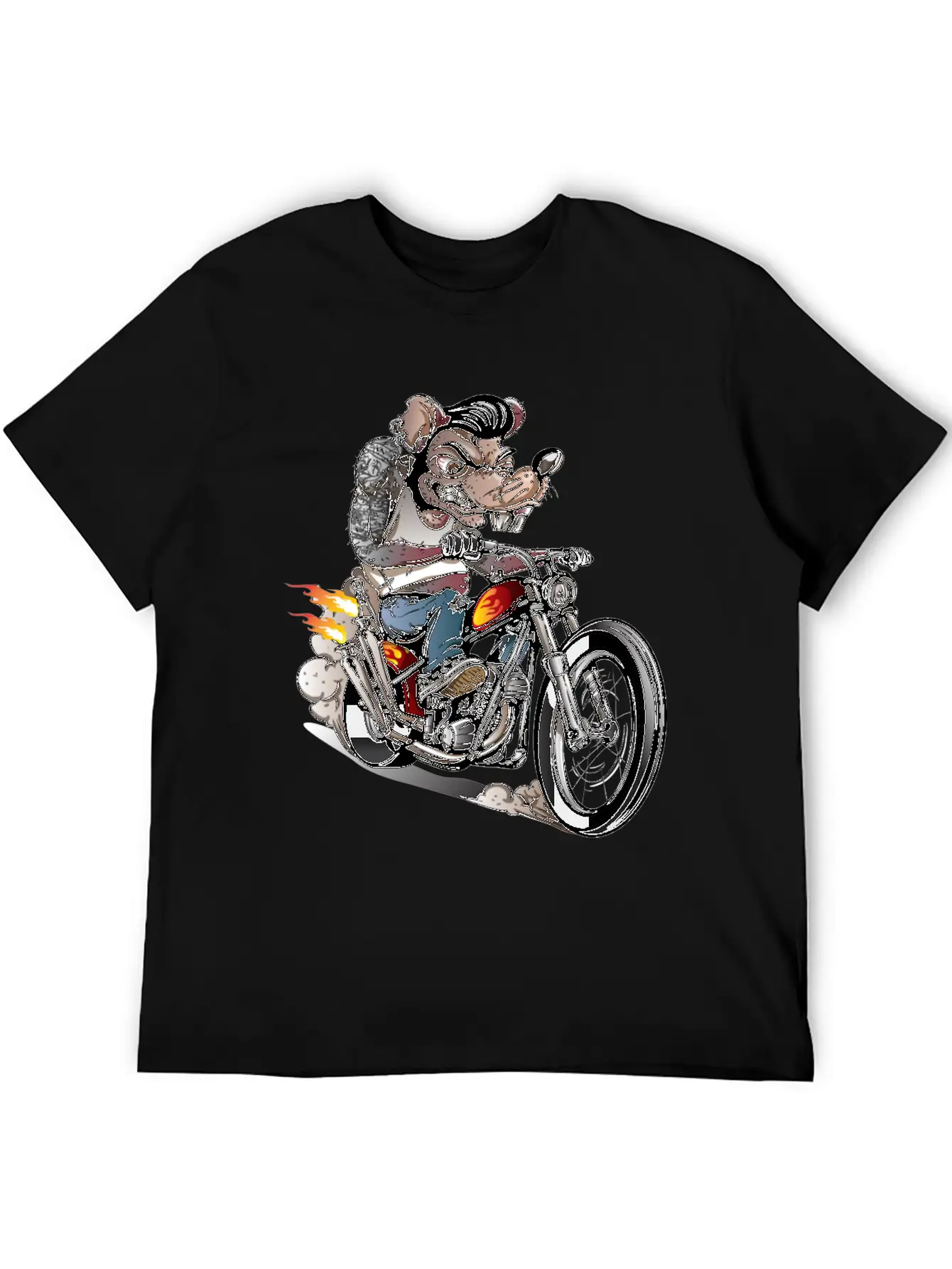 Vintage Rockabilly Skulls Riding Basic Graphic T-Shirt ¨C Daily Comfort In Soft Cotton
