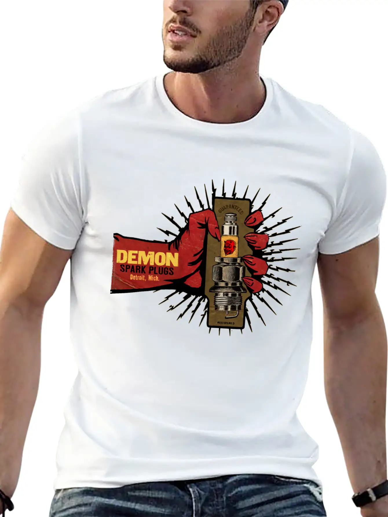 Vintage Spark Plug Ad Basic Graphic T-Shirt ¨C Daily Comfort In Soft Cotton