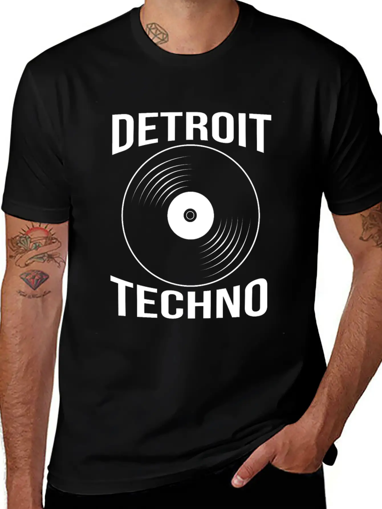 Vinyl Record Dj Edm Detroit Techno Unisex Casual T-Shirt ¨C Clean Design For Daily Comfort