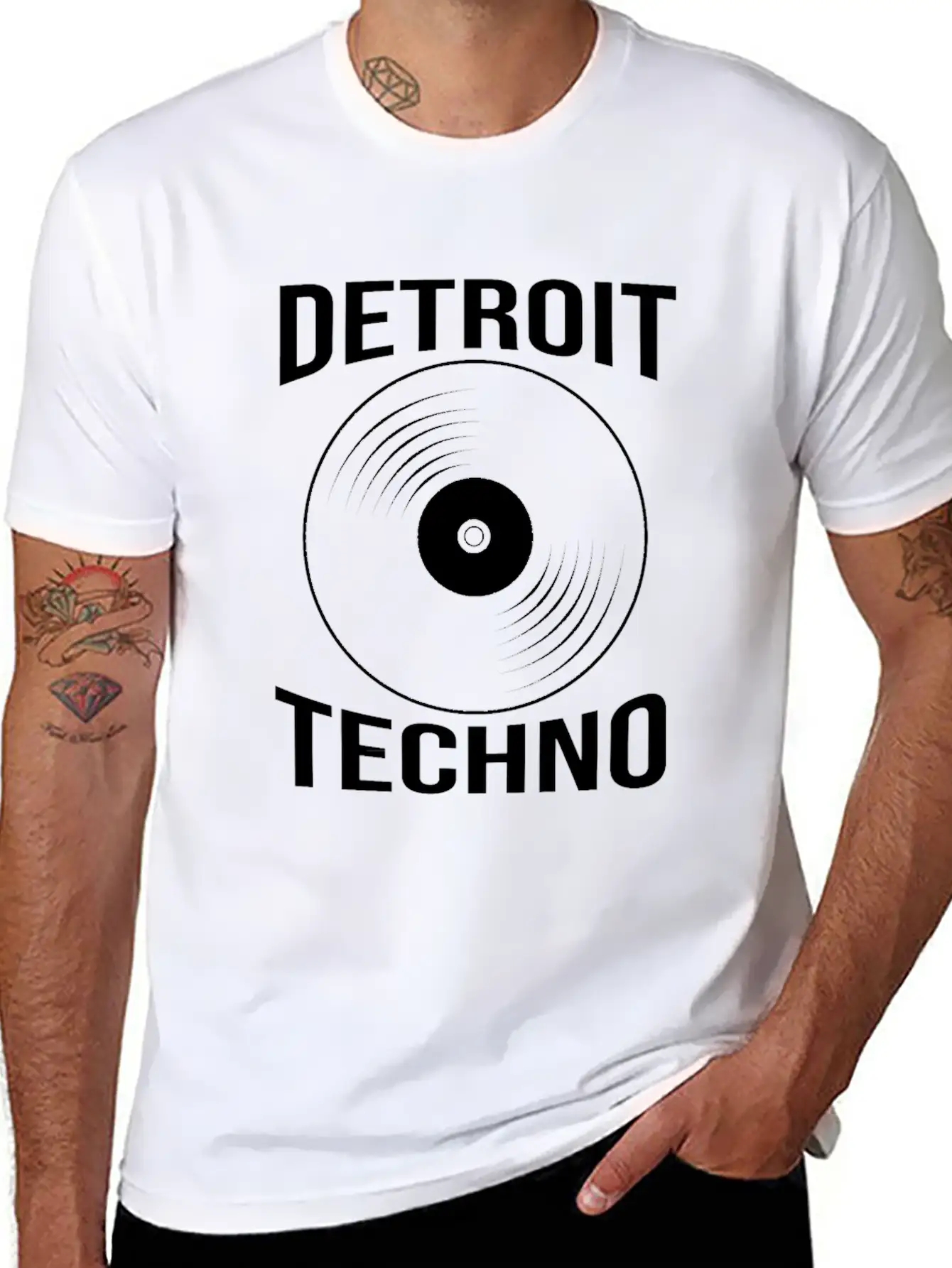 Vinyl Record Dj Edm Detroit Techno Unisex Casual T-Shirt ¨C Clean Design For Daily Comfort