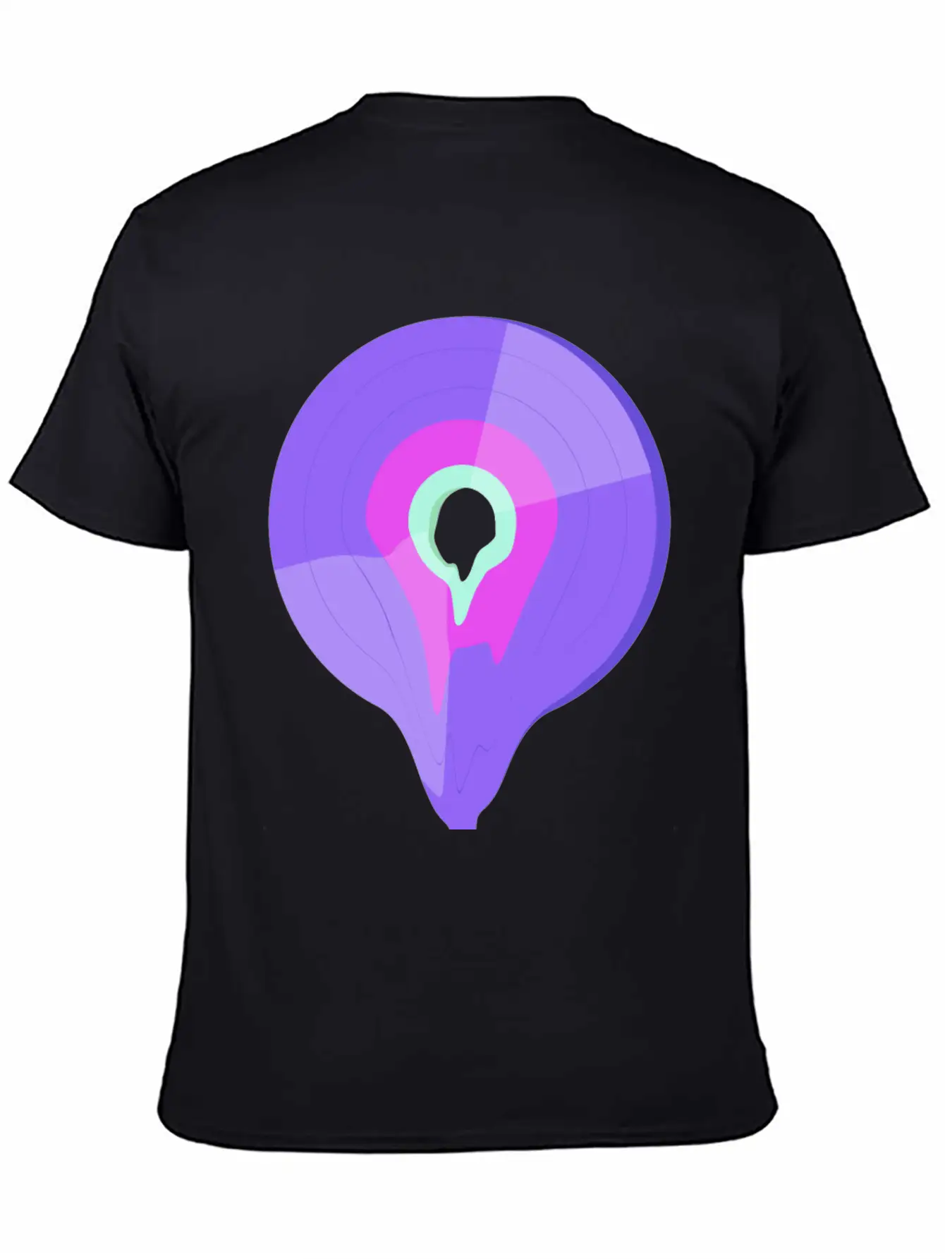 Vinyl Record Retro Melting Lila Pink Green Essential Cotton Tee For Daily Outfits ¨C Unisex Style