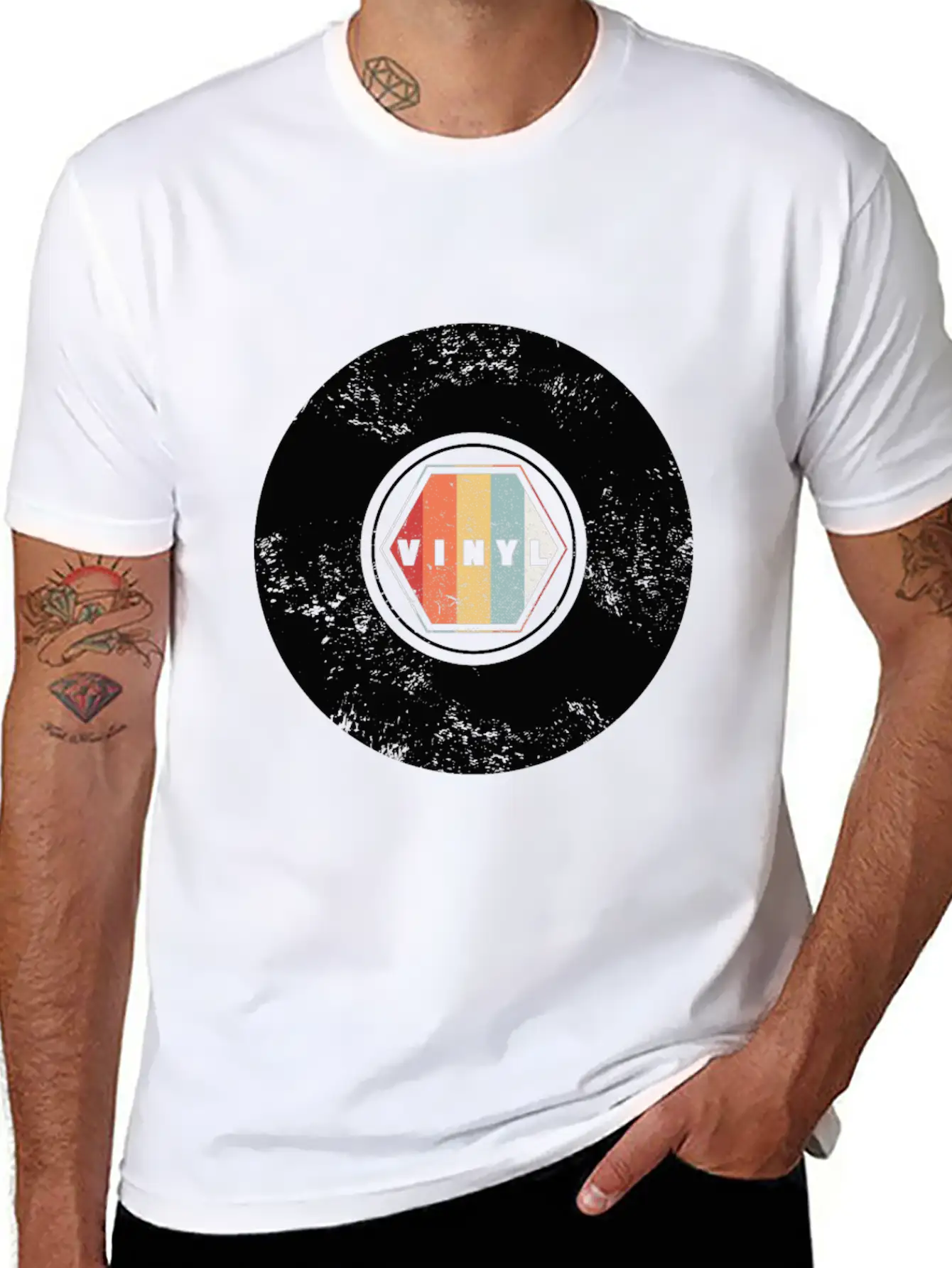 VINYL Retro Essential Cotton Tee For Daily Outfits ¨C Unisex Style