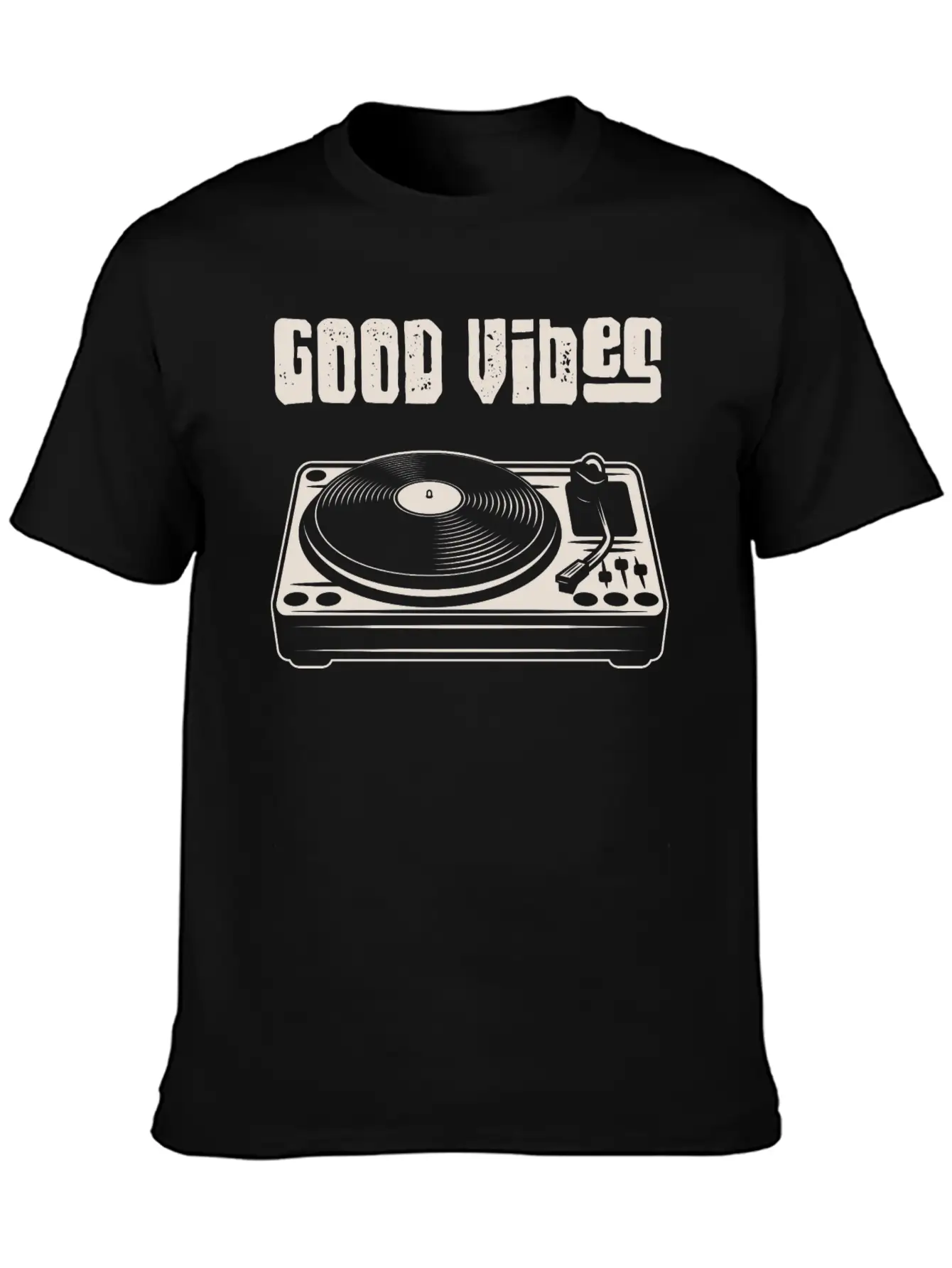 Vinyl Turntable Music DJ Record Essential Cotton Tee For Daily Outfits ¨C Unisex Style
