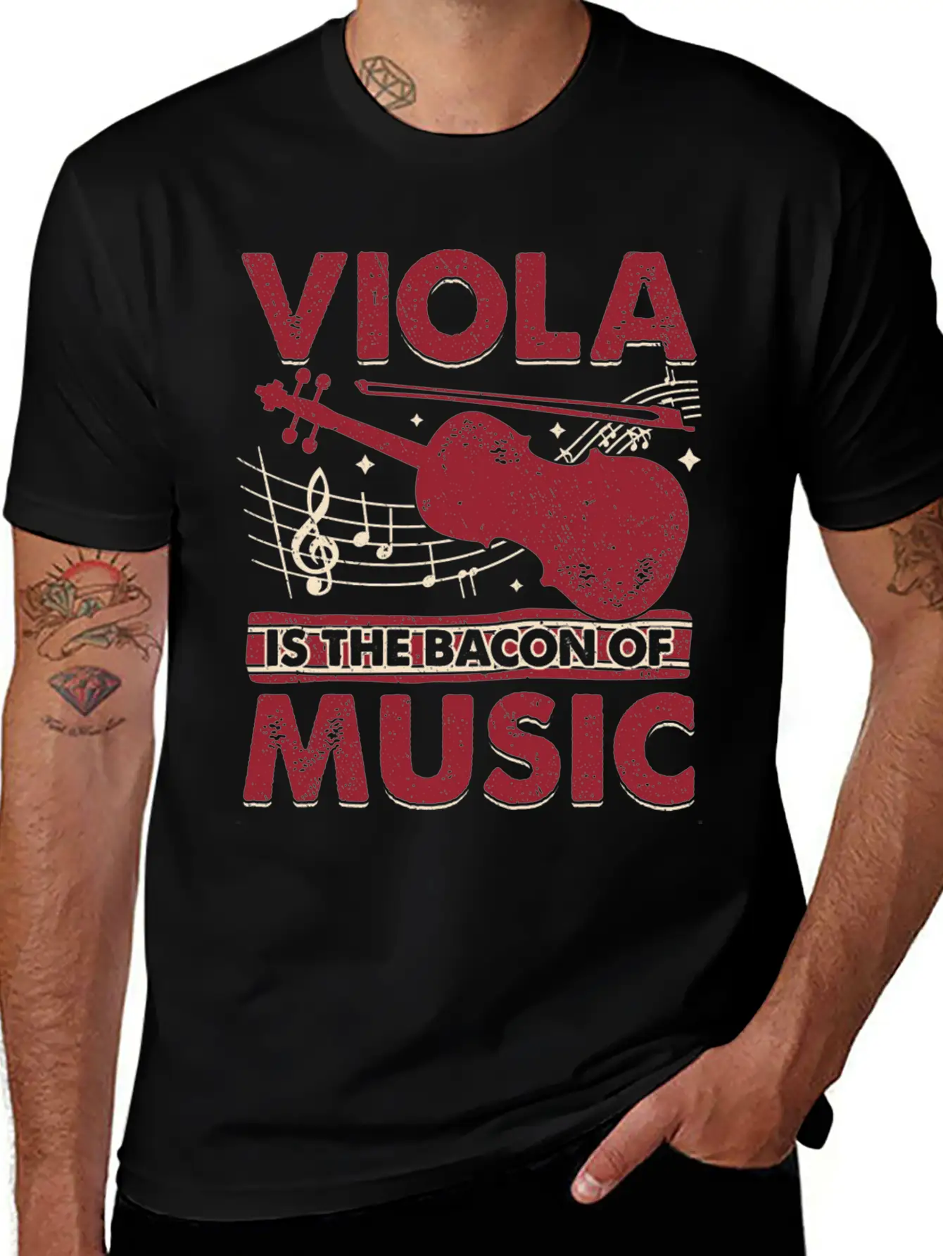 Viola Is The Bacon Of Music Basic Graphic T-Shirt ¨C Daily Comfort In Soft Cotton