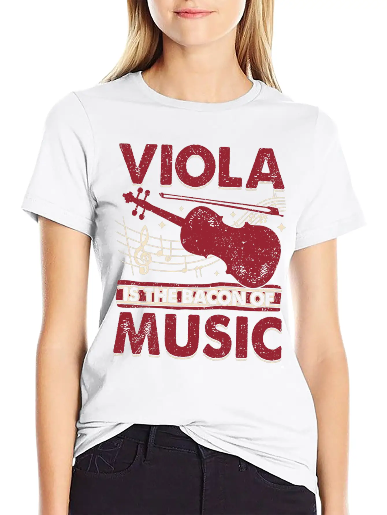 Viola Is The Bacon Of Music Basic Graphic T-Shirt ¨C Daily Comfort In Soft Cotton