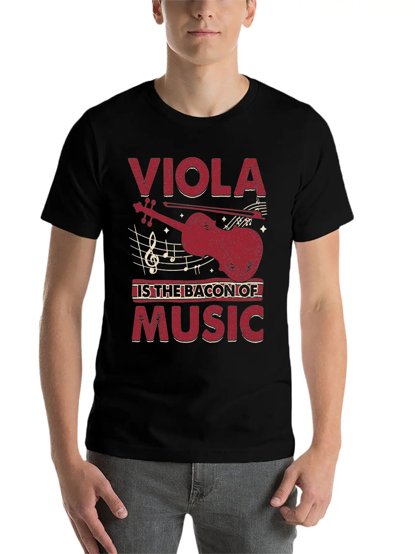 Viola Is The Bacon Of Music Basic Graphic T-Shirt ¨C Daily Comfort In Soft Cotton
